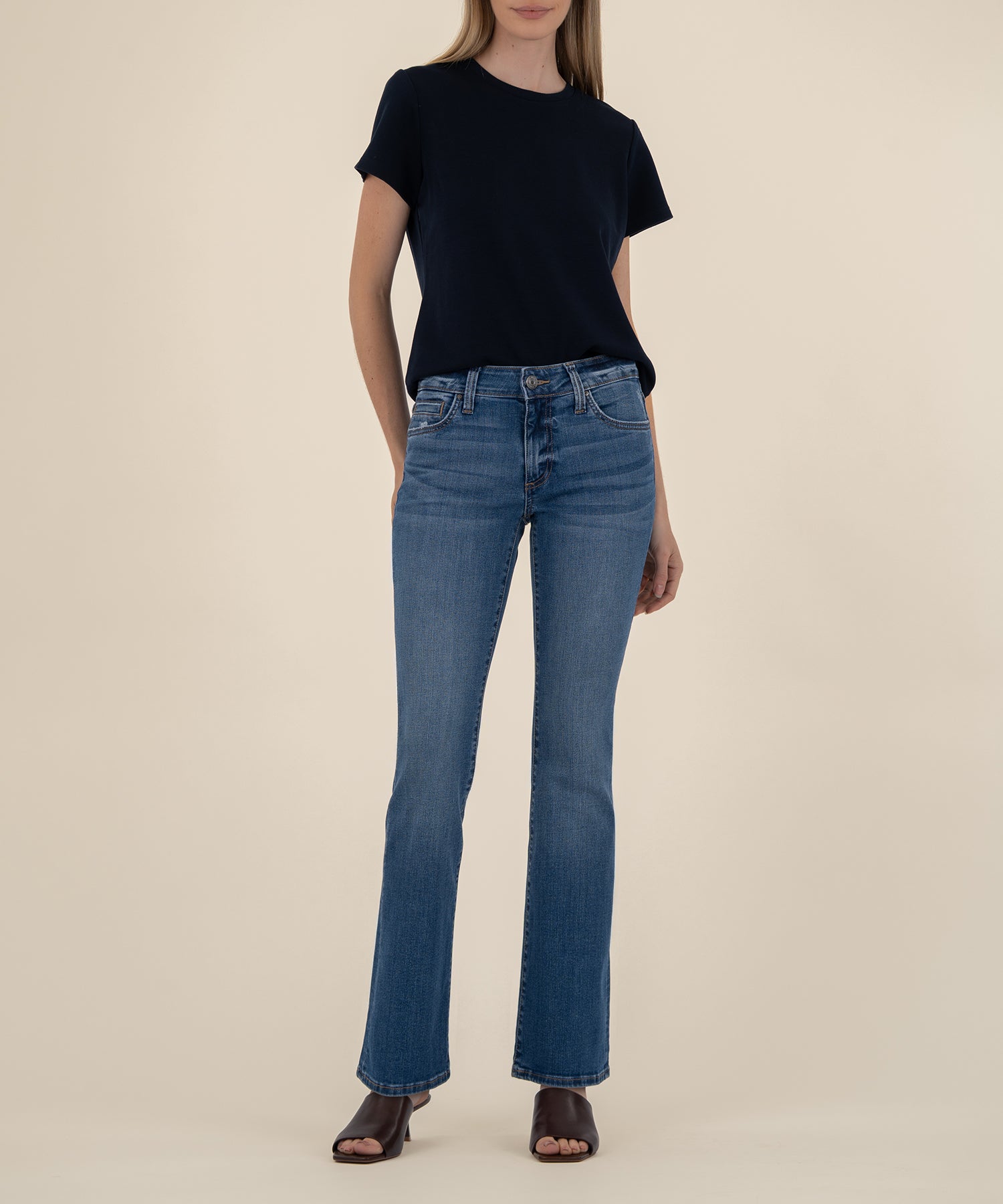 Natalie Mid Rise Bootcut, Petite in Studious Wash