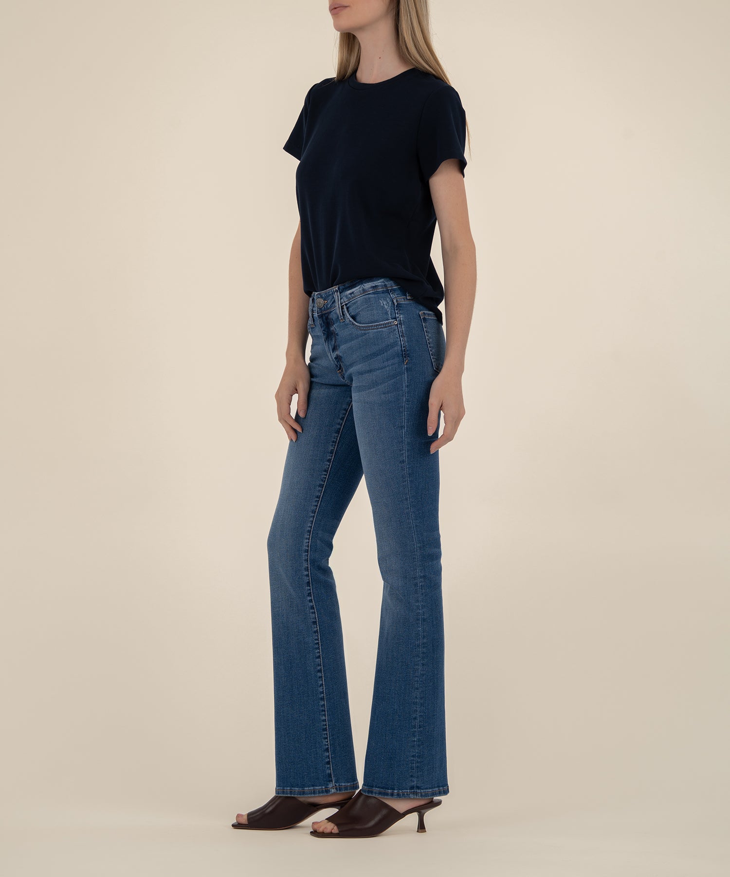Natalie Mid Rise Bootcut, Petite in Studious Wash