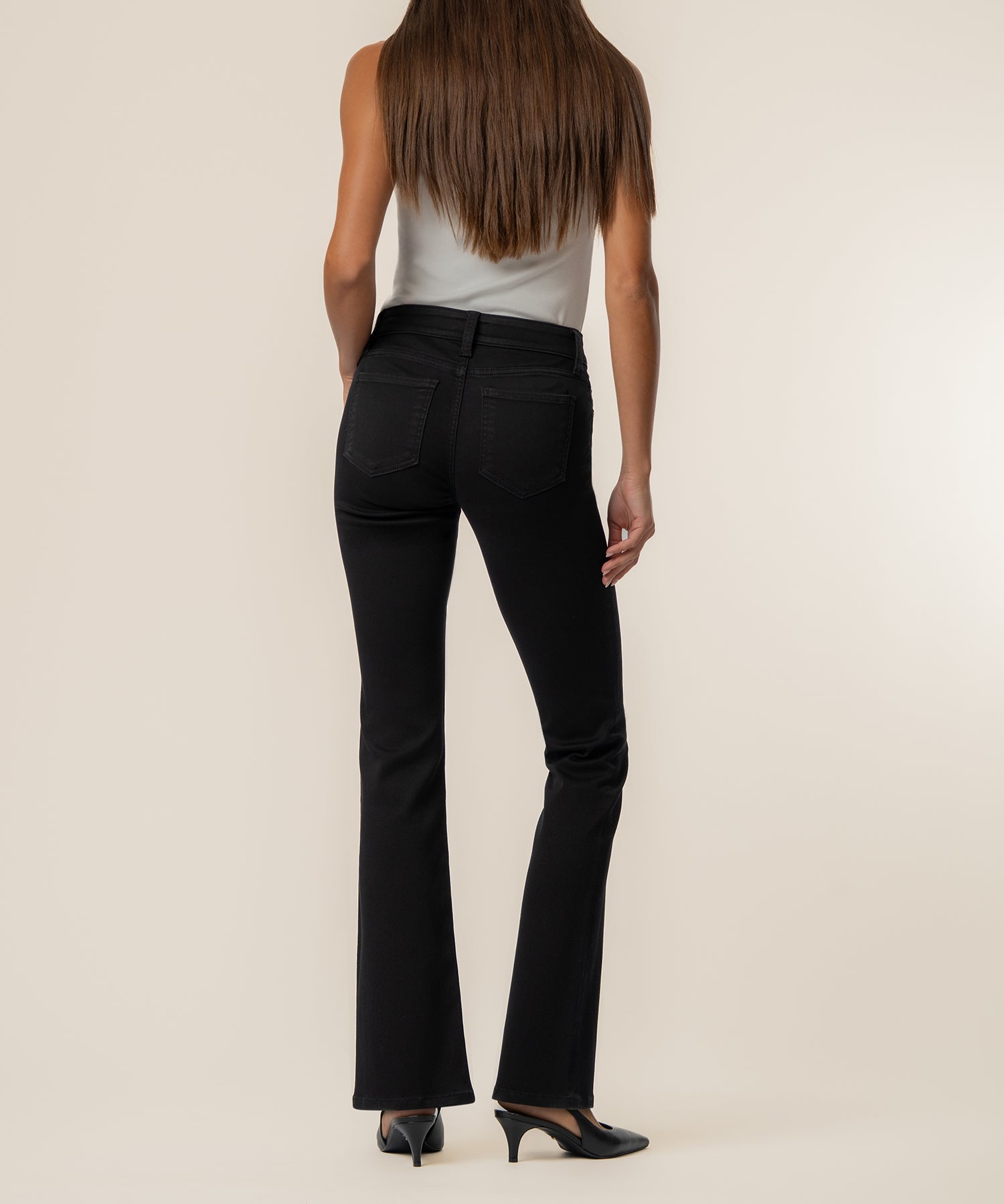 Natalie Mid Rise Bootcut, Petite in Black