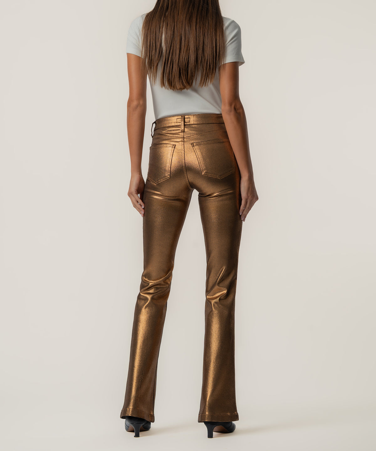 Kelly High Rise Ankle Flare in Bronze