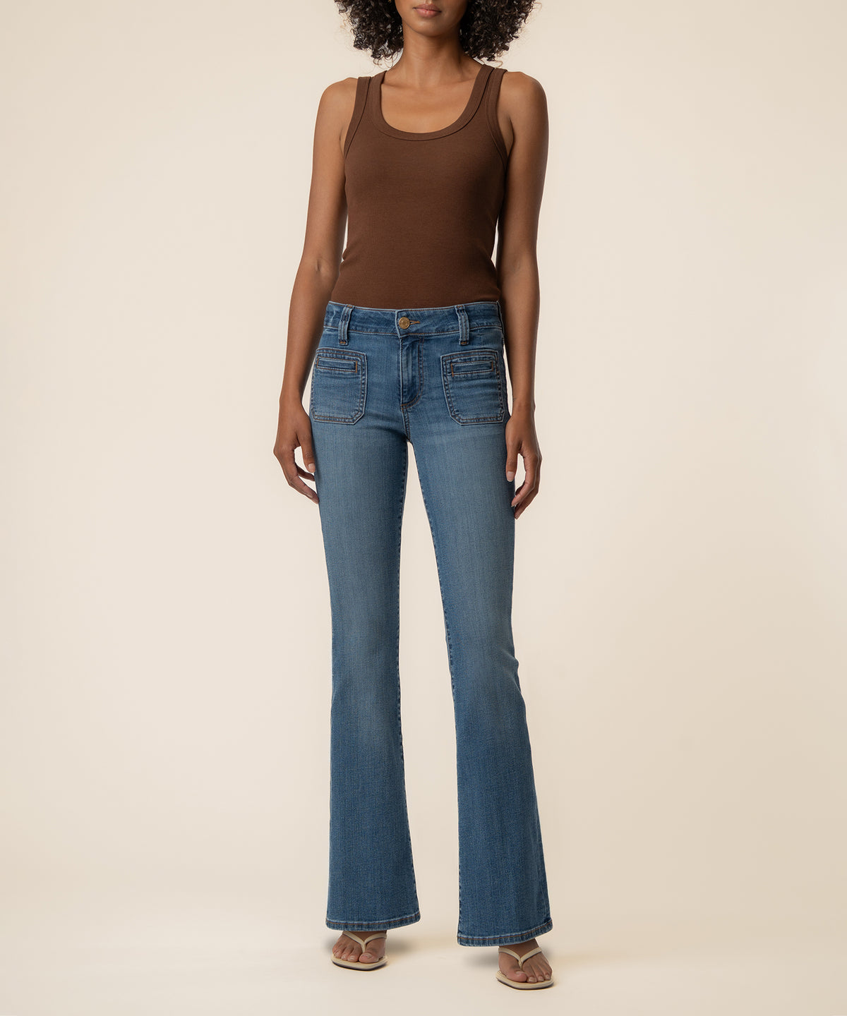 Natalie Mid Rise Bootcut, Petite in Interactive Wash
