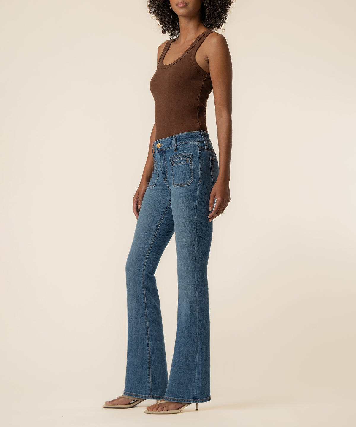 Natalie Mid Rise Bootcut, Petite in Interactive Wash