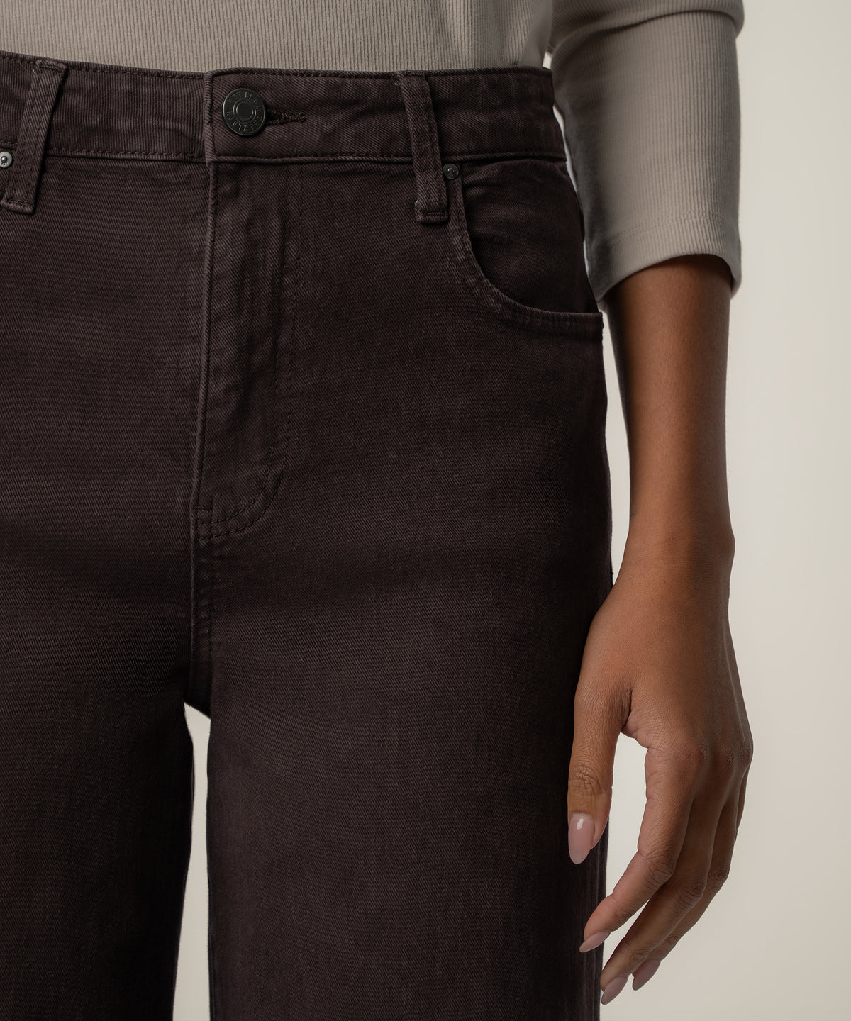 Josie High Rise Straight Trouser in Brownie