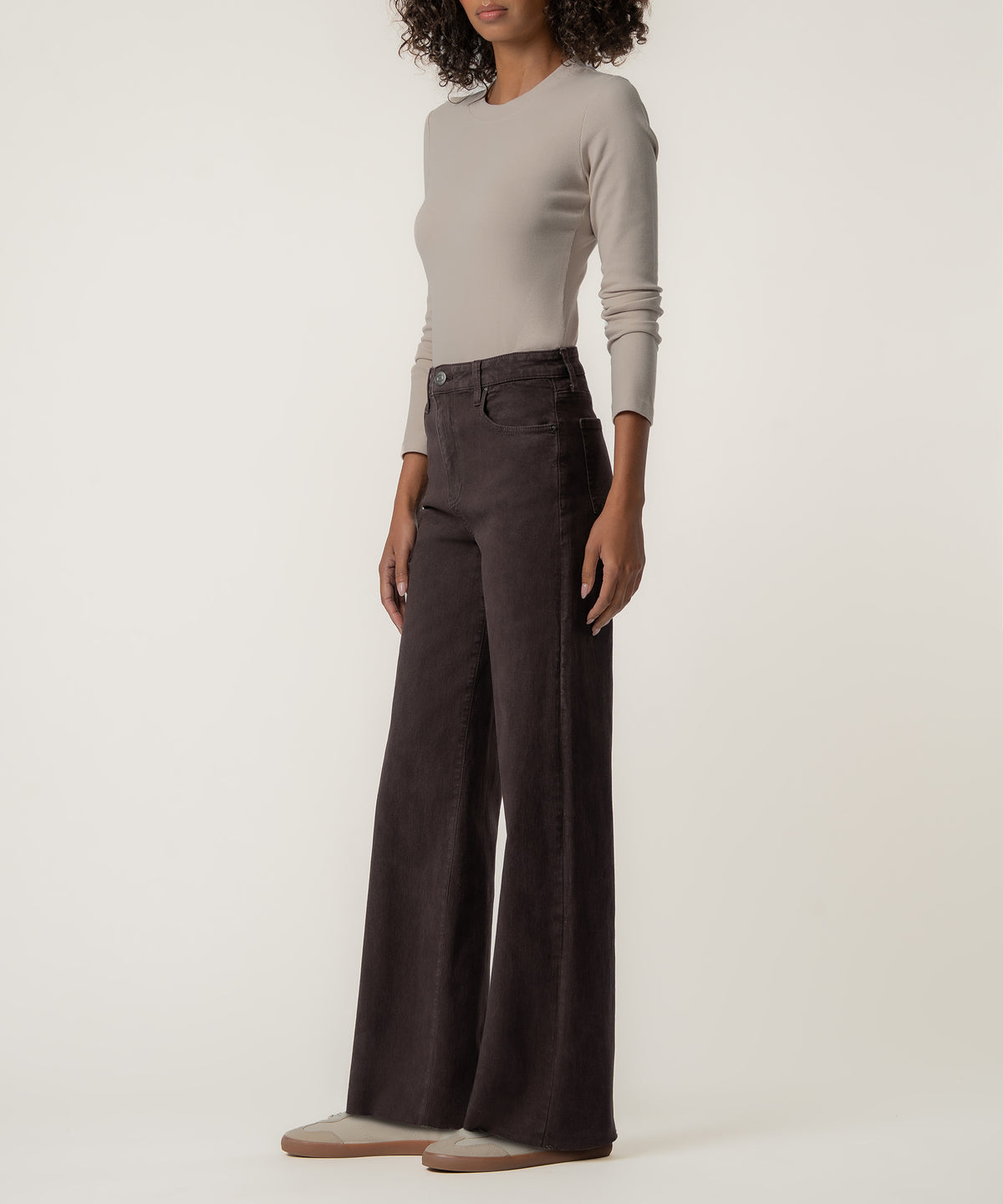 Josie High Rise Straight Trouser in Brownie