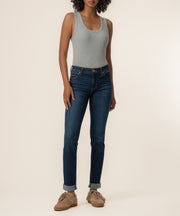 Catherine Mid Rise Boyfriend in Abelia Wash