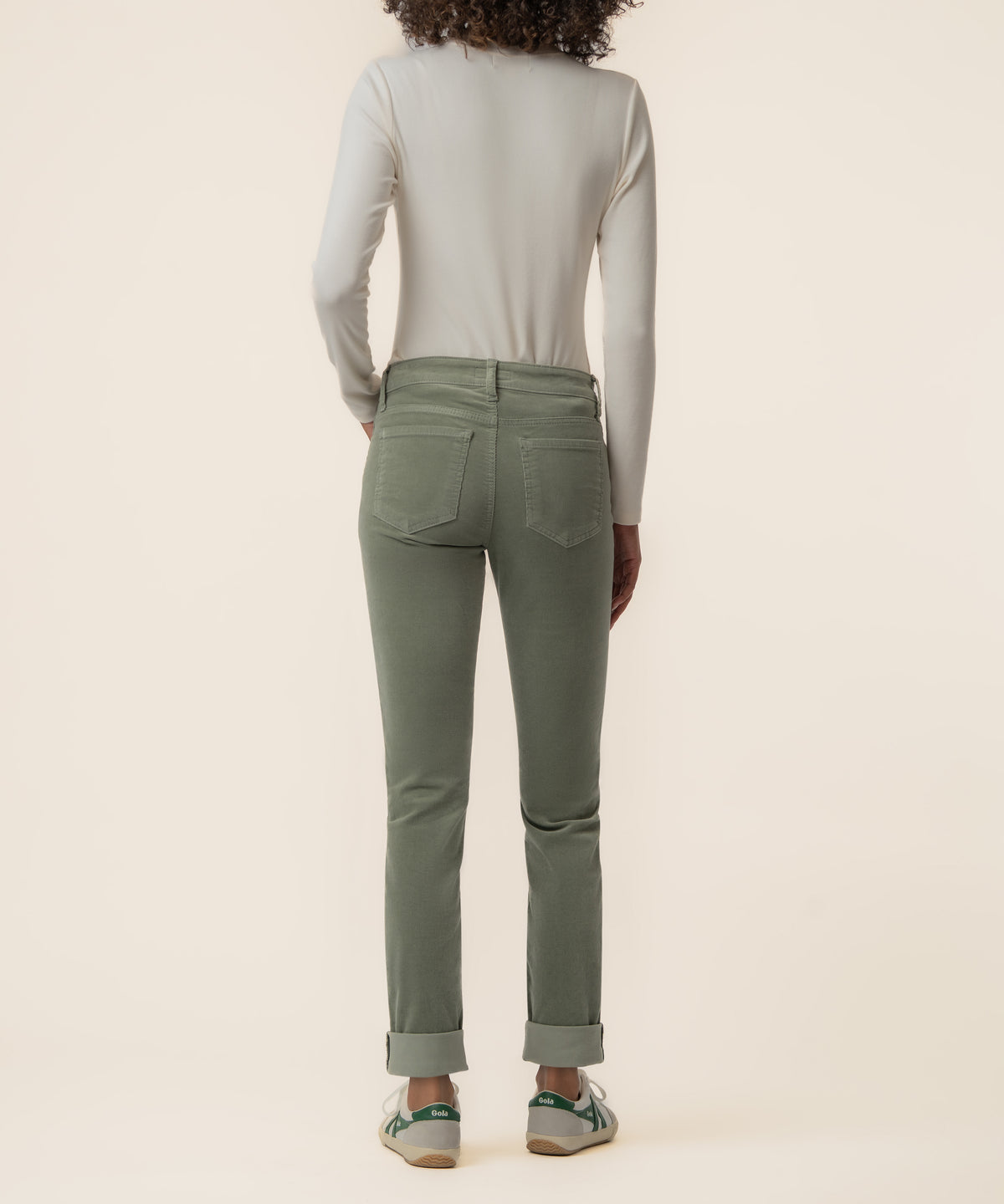Catherine Corduroy Mid Rise Boyfriend in Sea Star