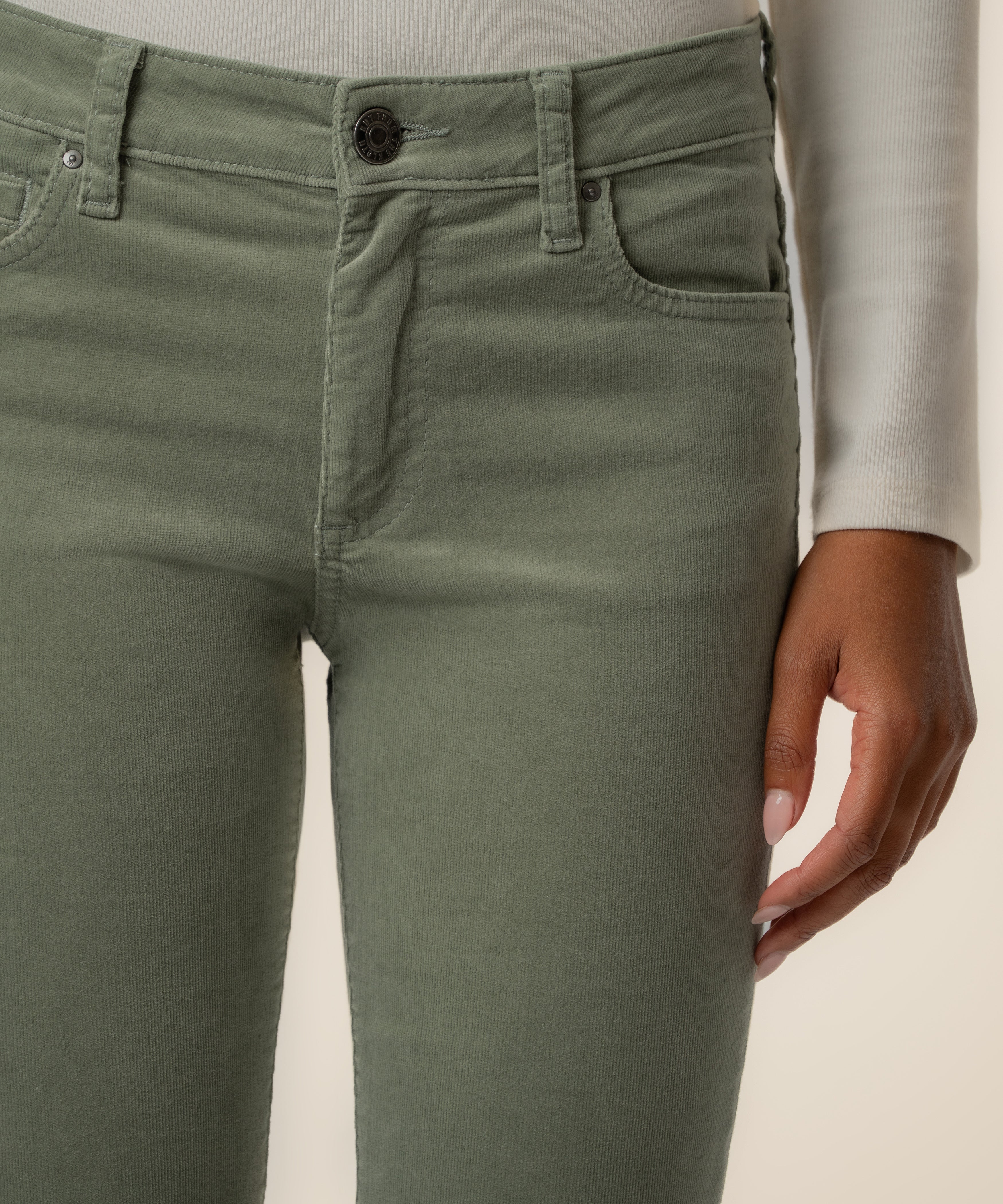 Catherine Corduroy Mid Rise Boyfriend in Sea Star