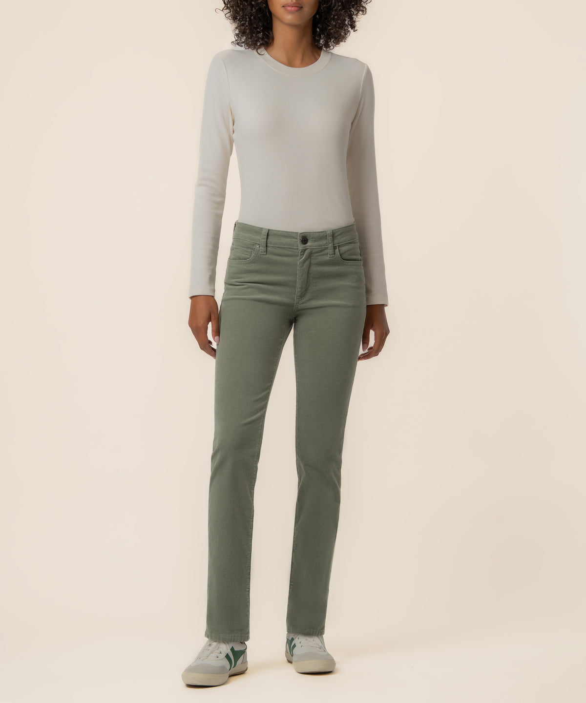 Catherine Corduroy Mid Rise Boyfriend in Sea Star
