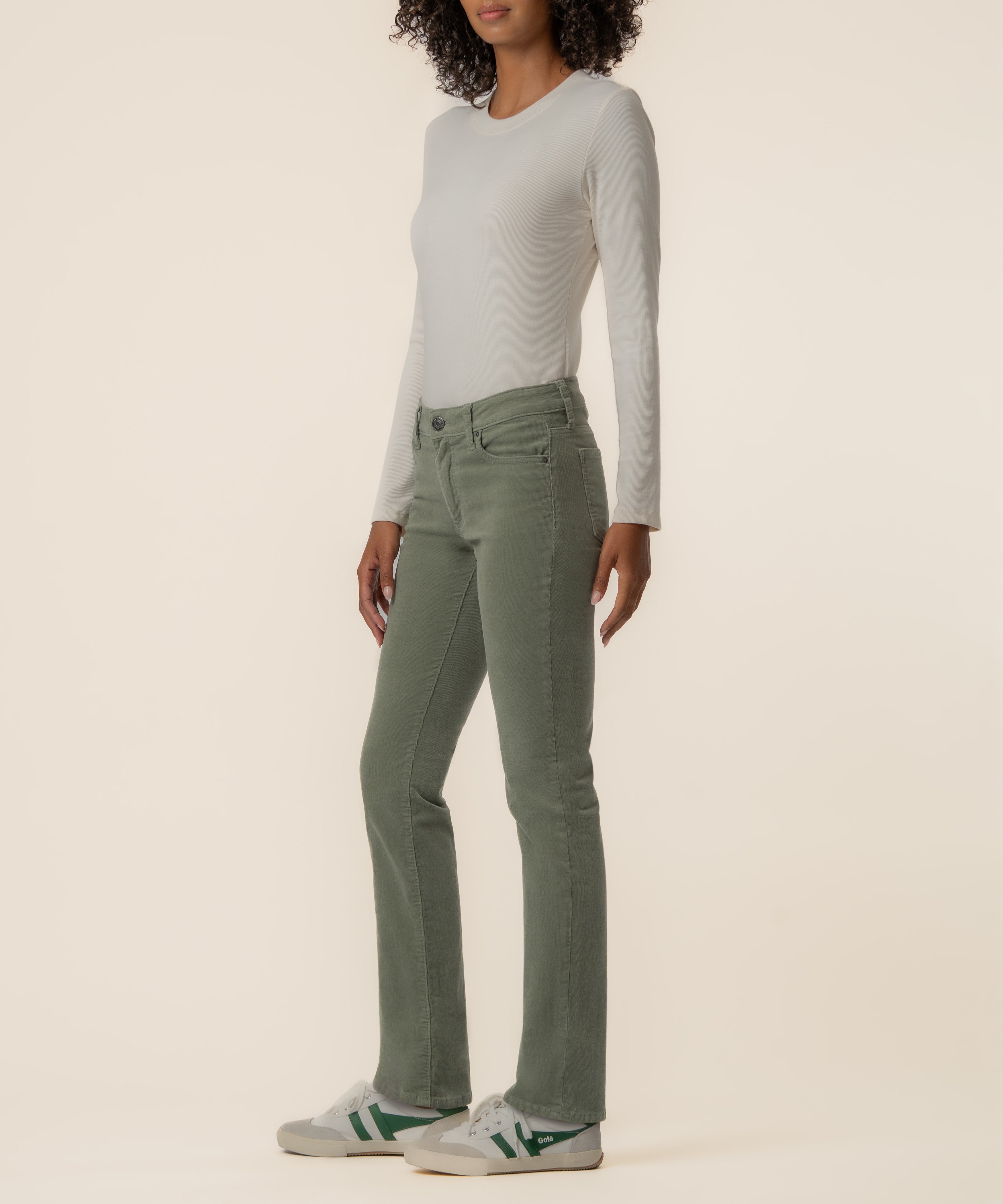 Catherine Corduroy Mid Rise Boyfriend in Sea Star