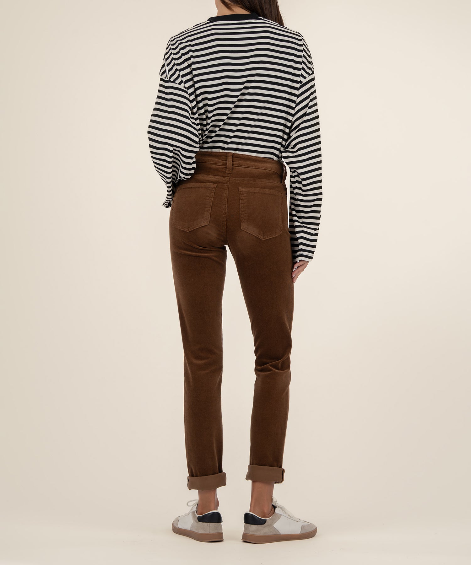 Catherine Corduroy Mid Rise Boyfriend in Whiskey