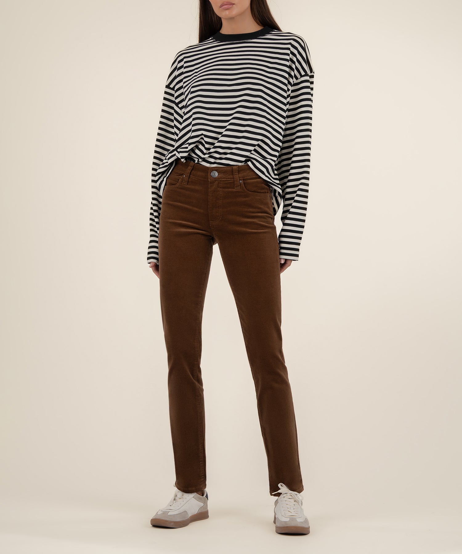 Catherine Corduroy Mid Rise Boyfriend in Whiskey