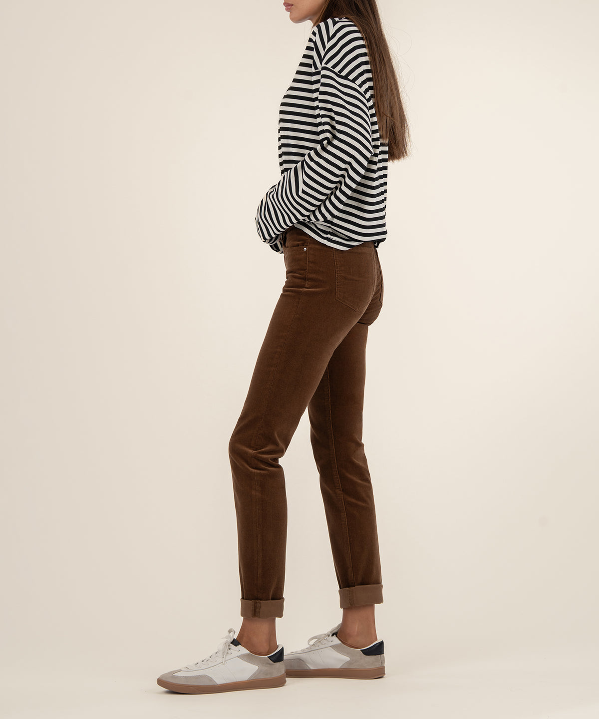 Catherine Corduroy Mid Rise Boyfriend in Whiskey