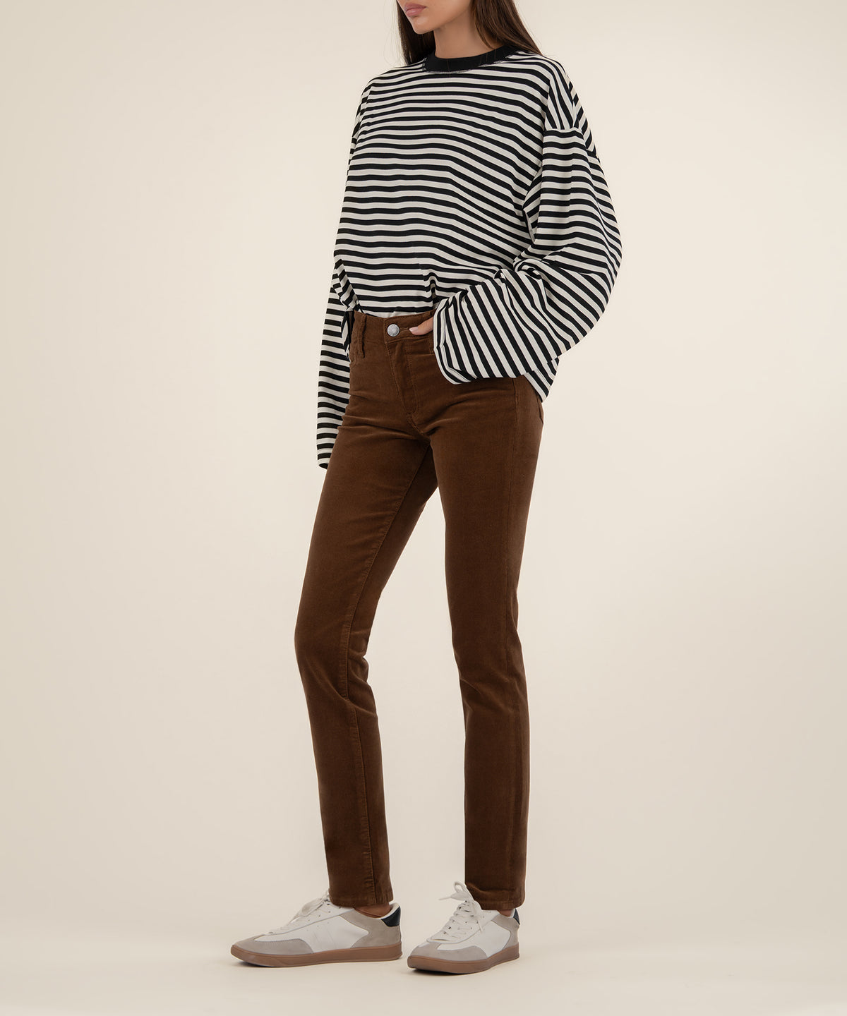 Catherine Corduroy Mid Rise Boyfriend in Whiskey