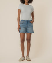 Jane High Rise Long Short in Whiz Wash
