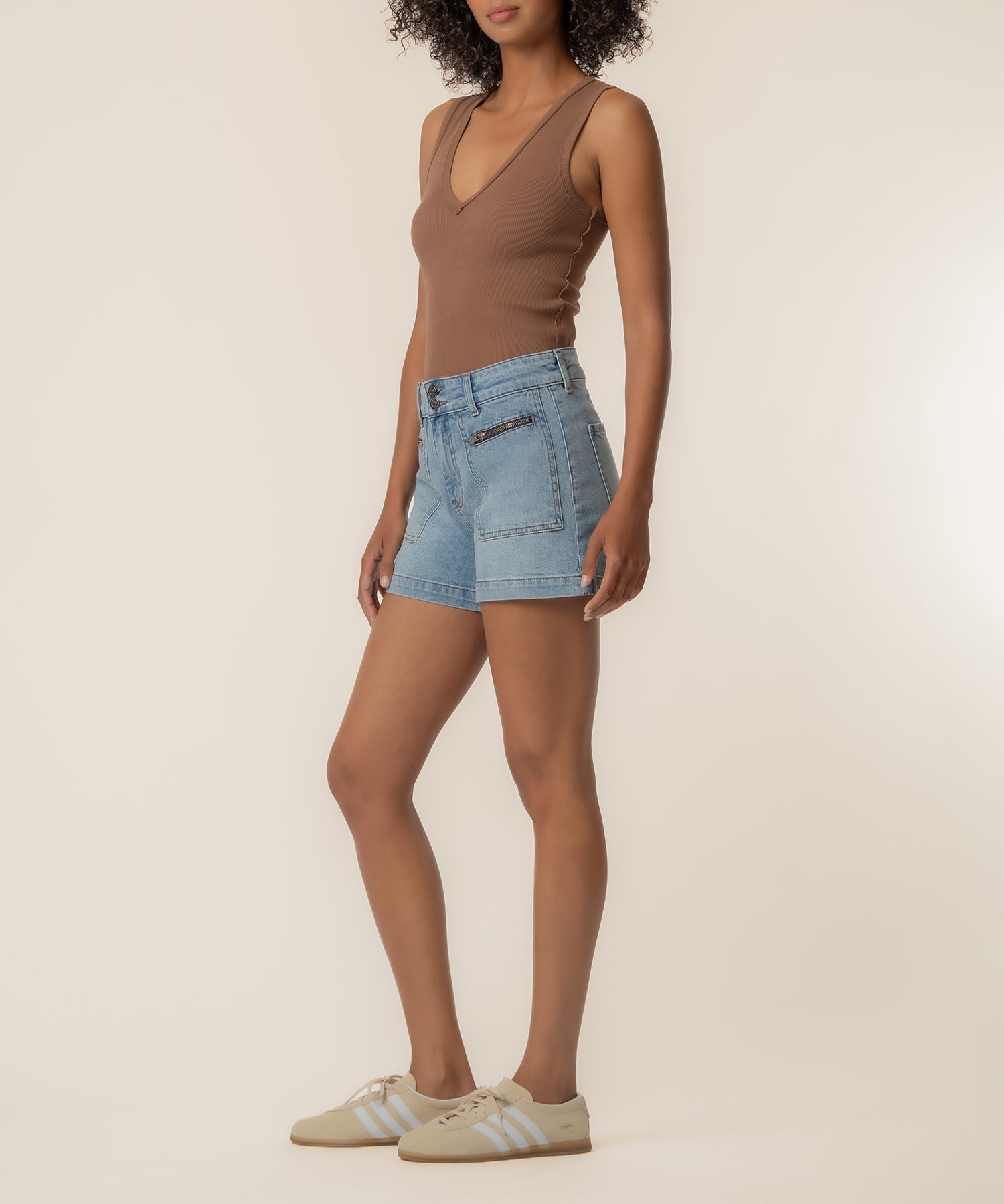 Jane High Rise Long Short in Order Wash