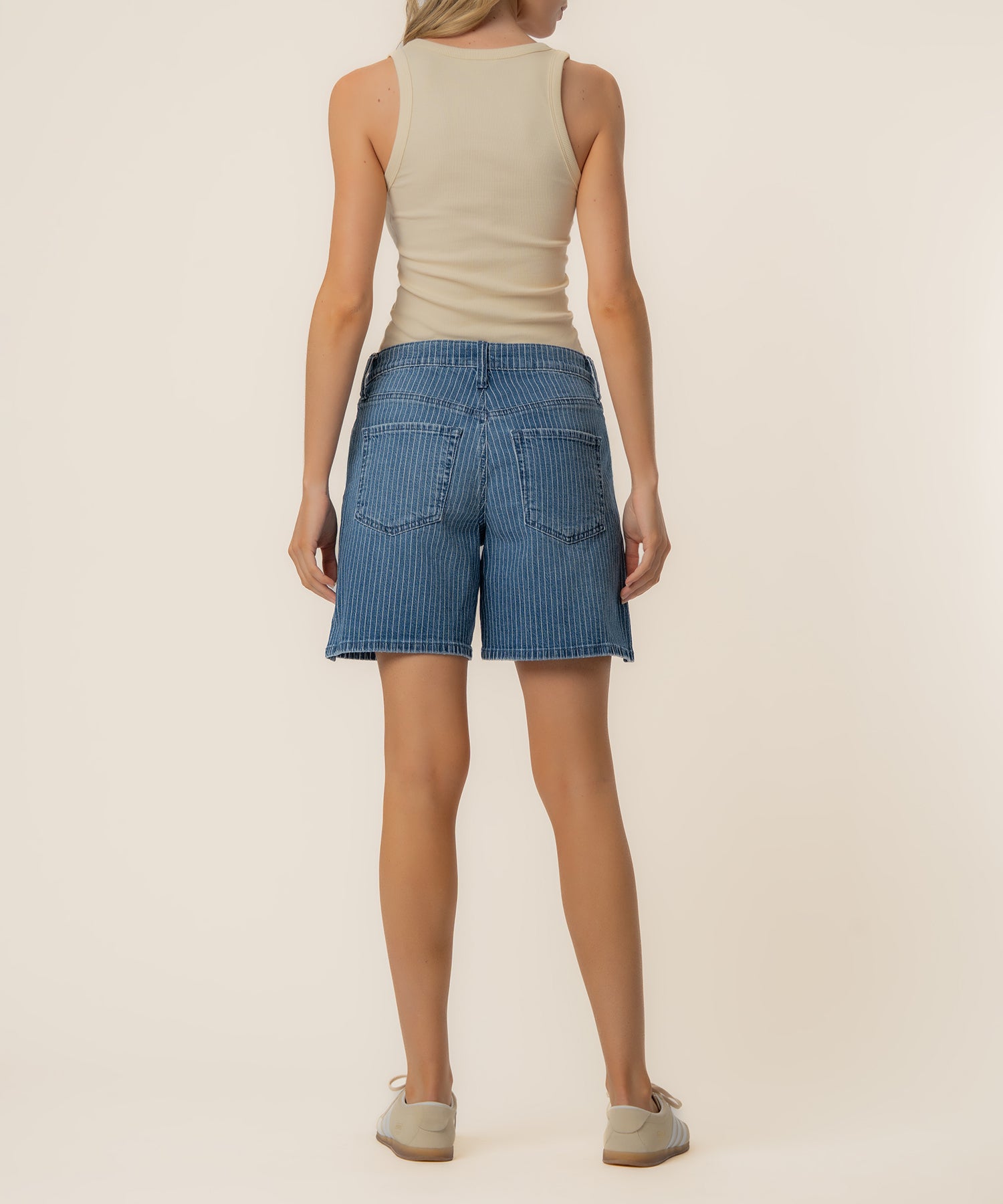 Holly Stripe High Rise Short in Relax Wash - Kut from the Kloth