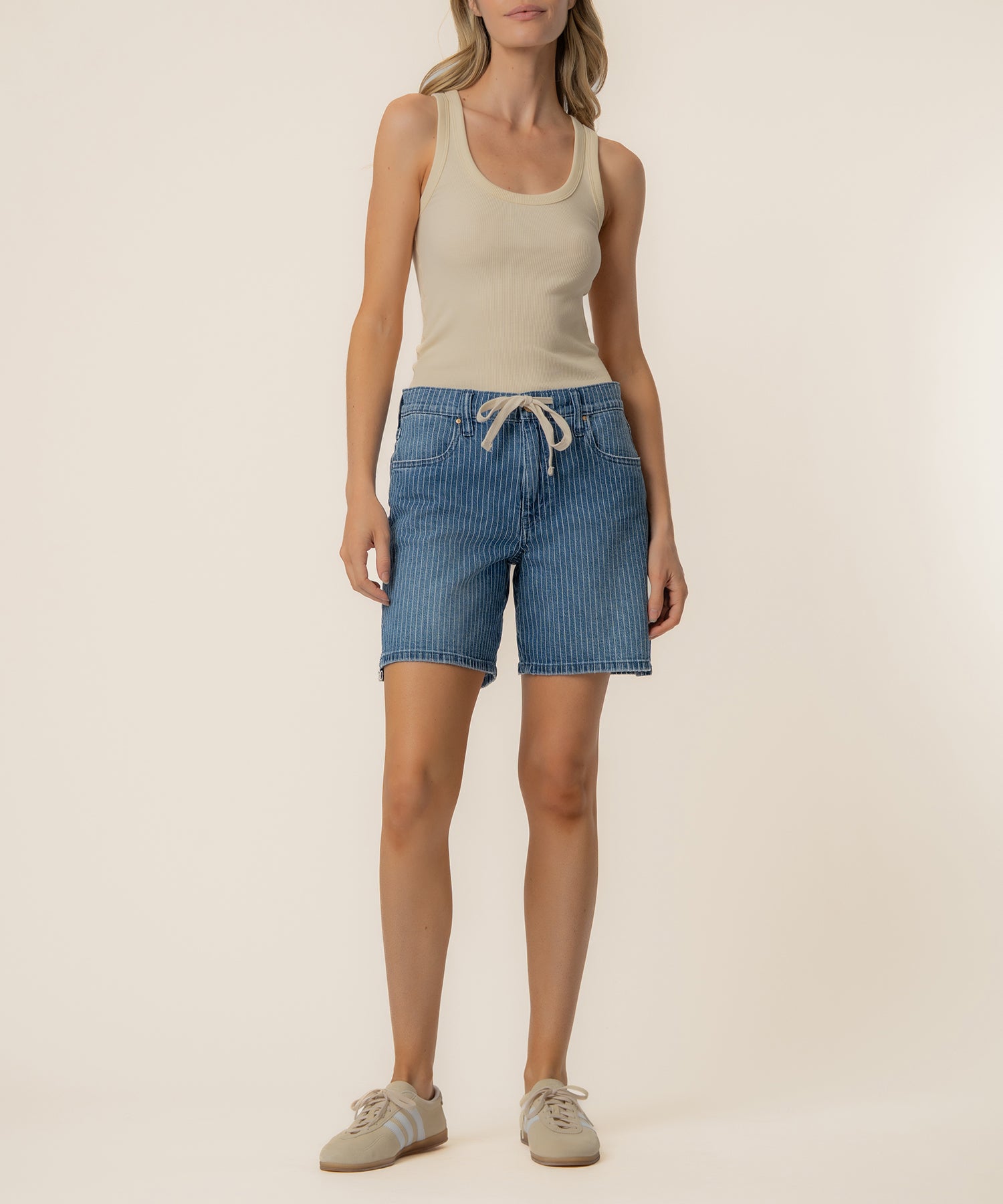 Holly Stripe High Rise Short in Relax Wash - Kut from the Kloth