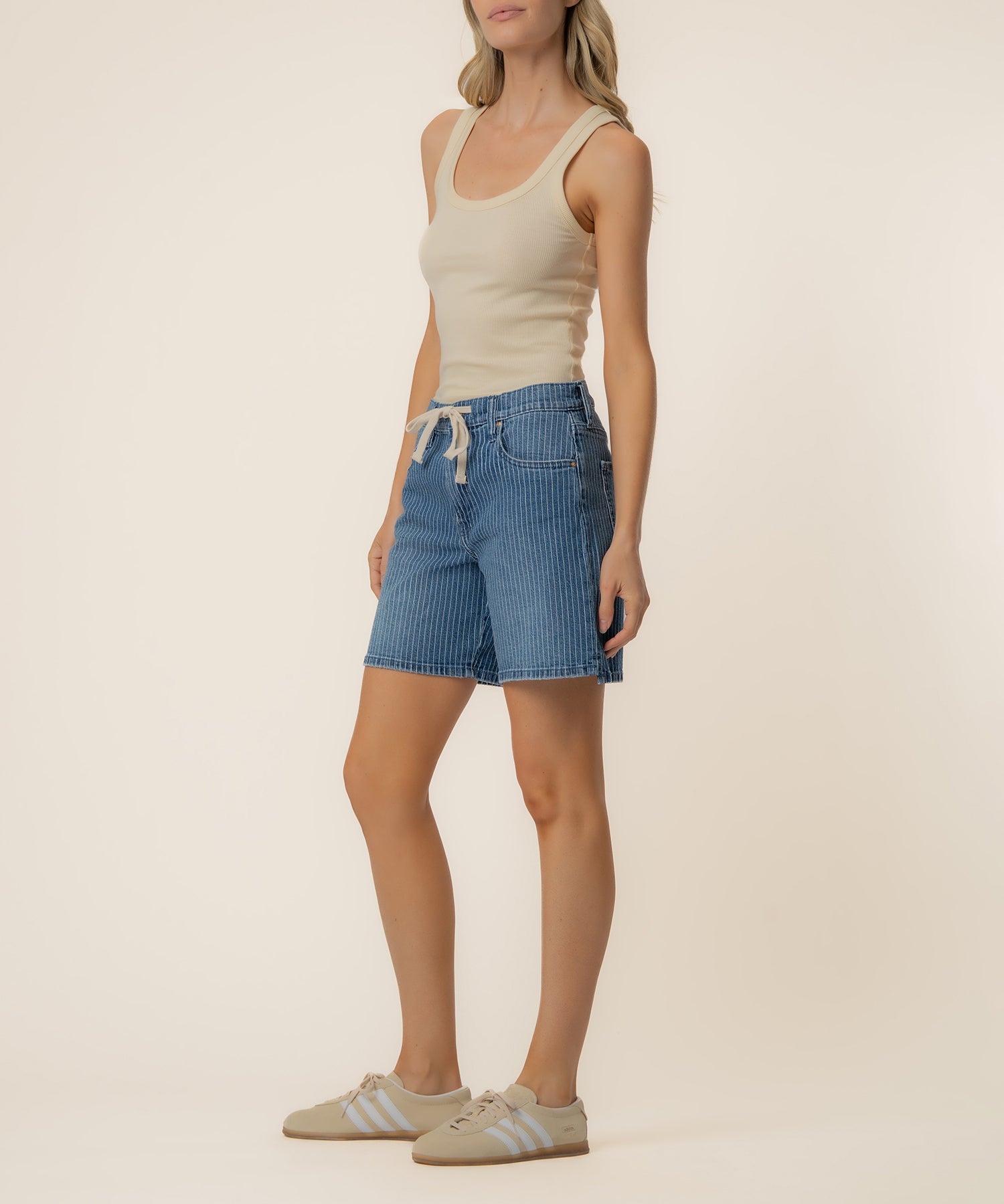 Holly Stripe High Rise Short in Relax Wash - Kut from the Kloth