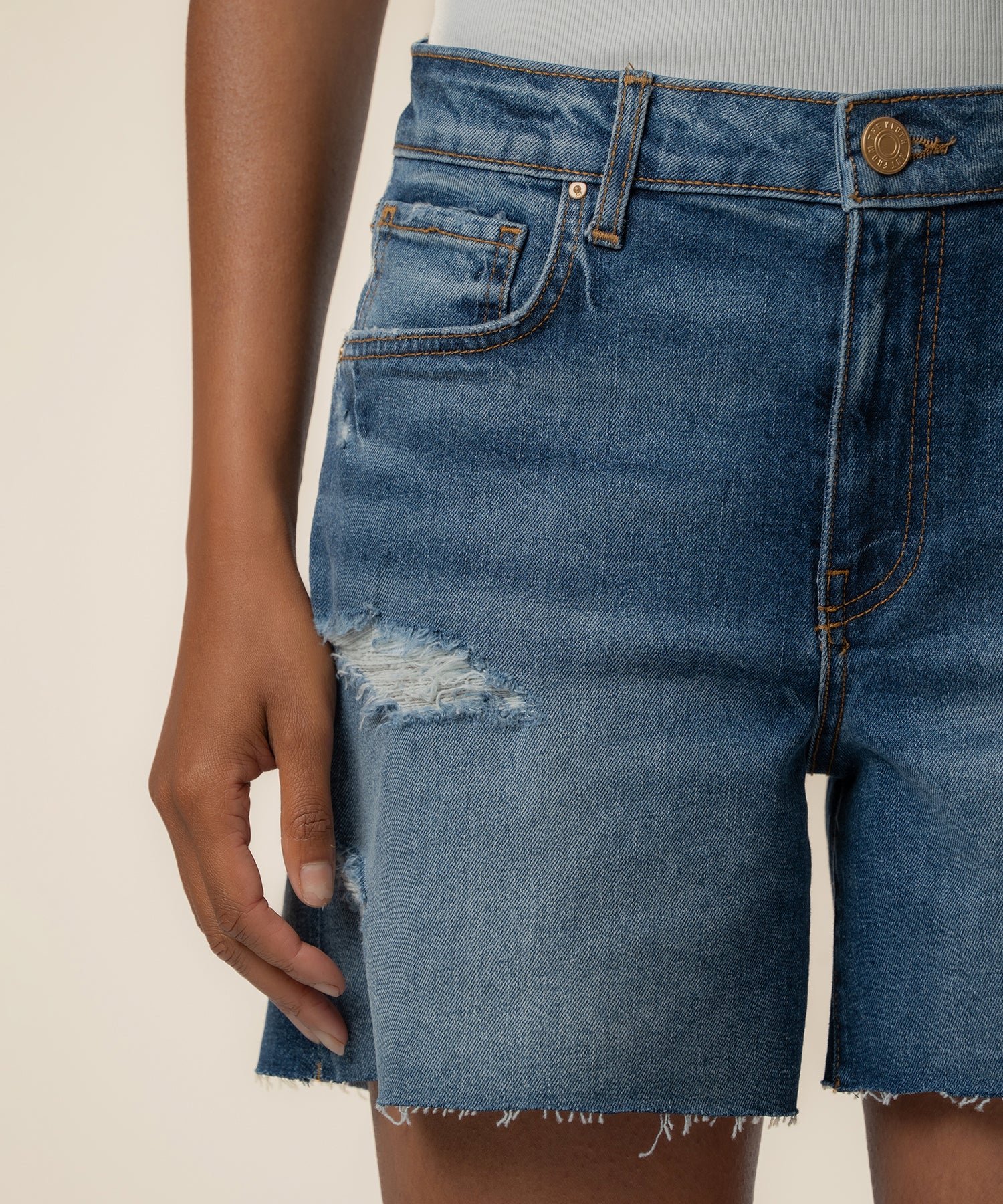 Jane High Rise Long Short, Exclusive in Indicate Wash