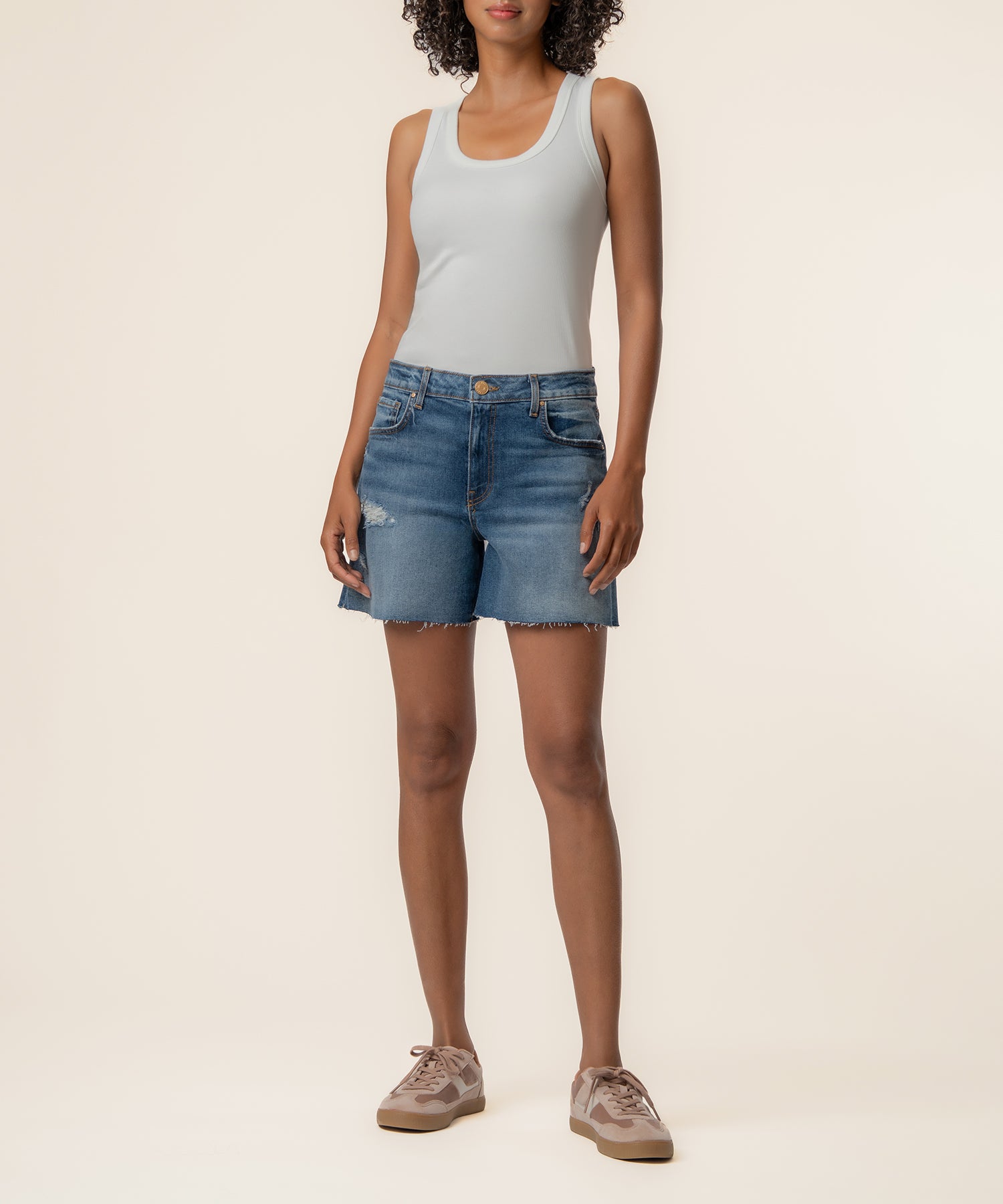 Jane High Rise Long Short, Exclusive in Indicate Wash