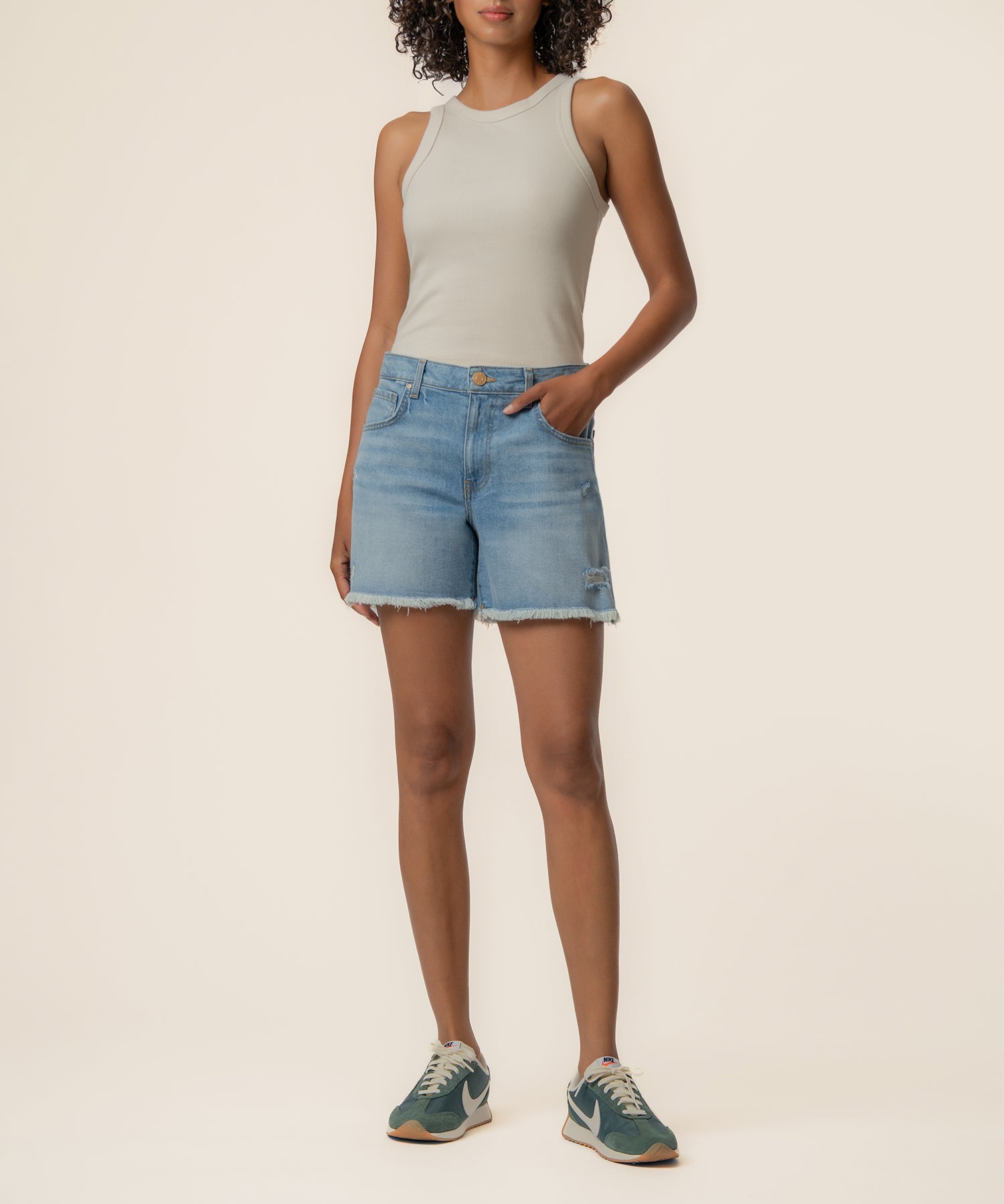 Jane High Rise Long Short, Exclusive in Dreamily Wash