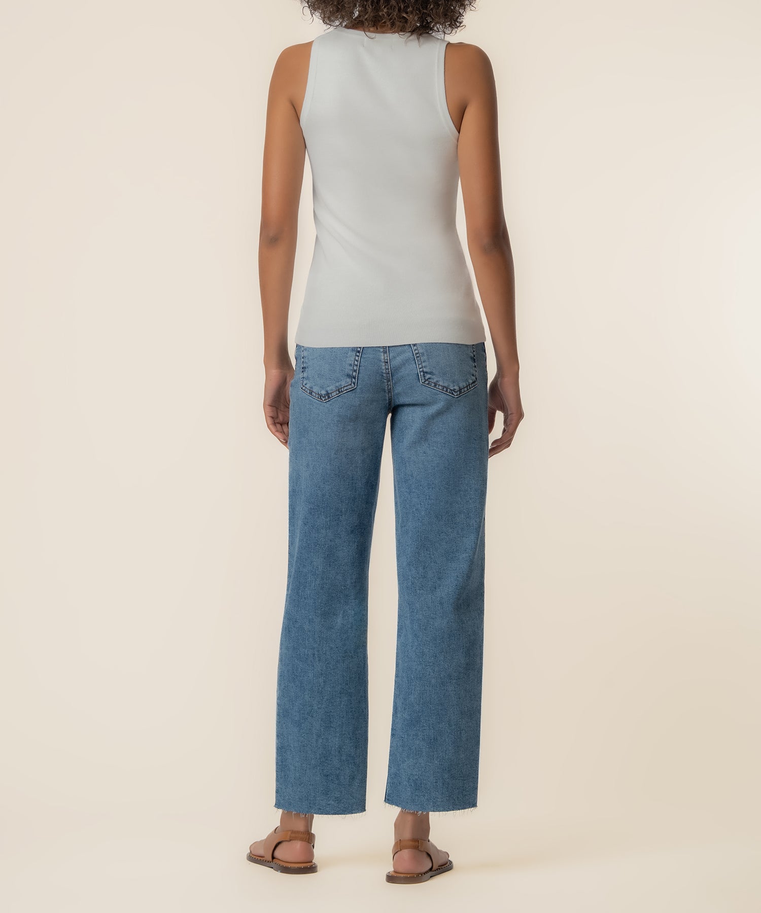 Sena Sweater Tank Top in White
