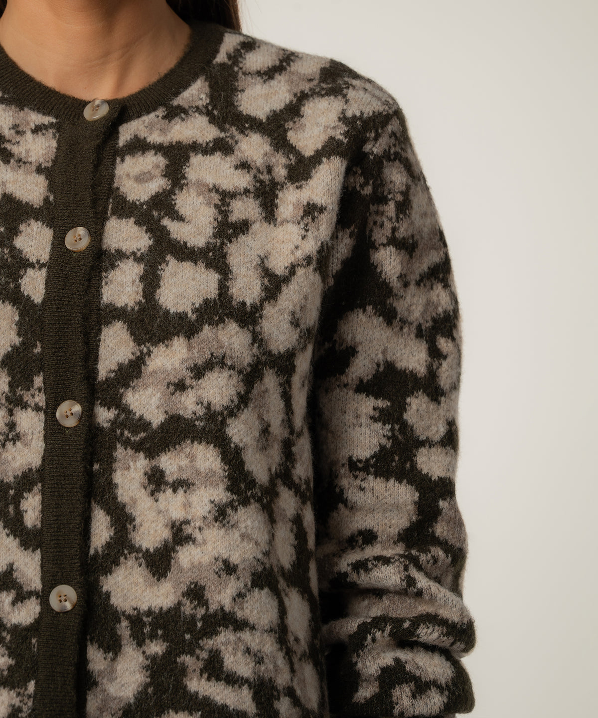 Sadie Sweater Knit Cardigan in Brown