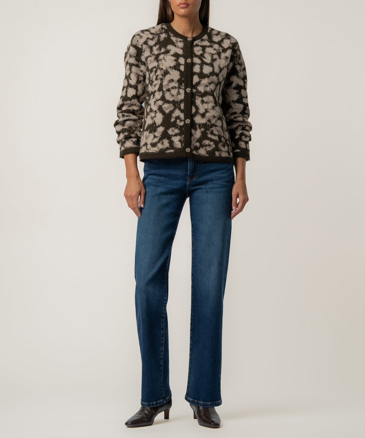 Sadie Sweater Knit Cardigan in Brown
