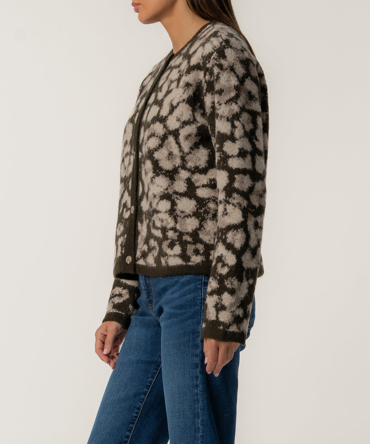 Sadie Sweater Knit Cardigan in Brown