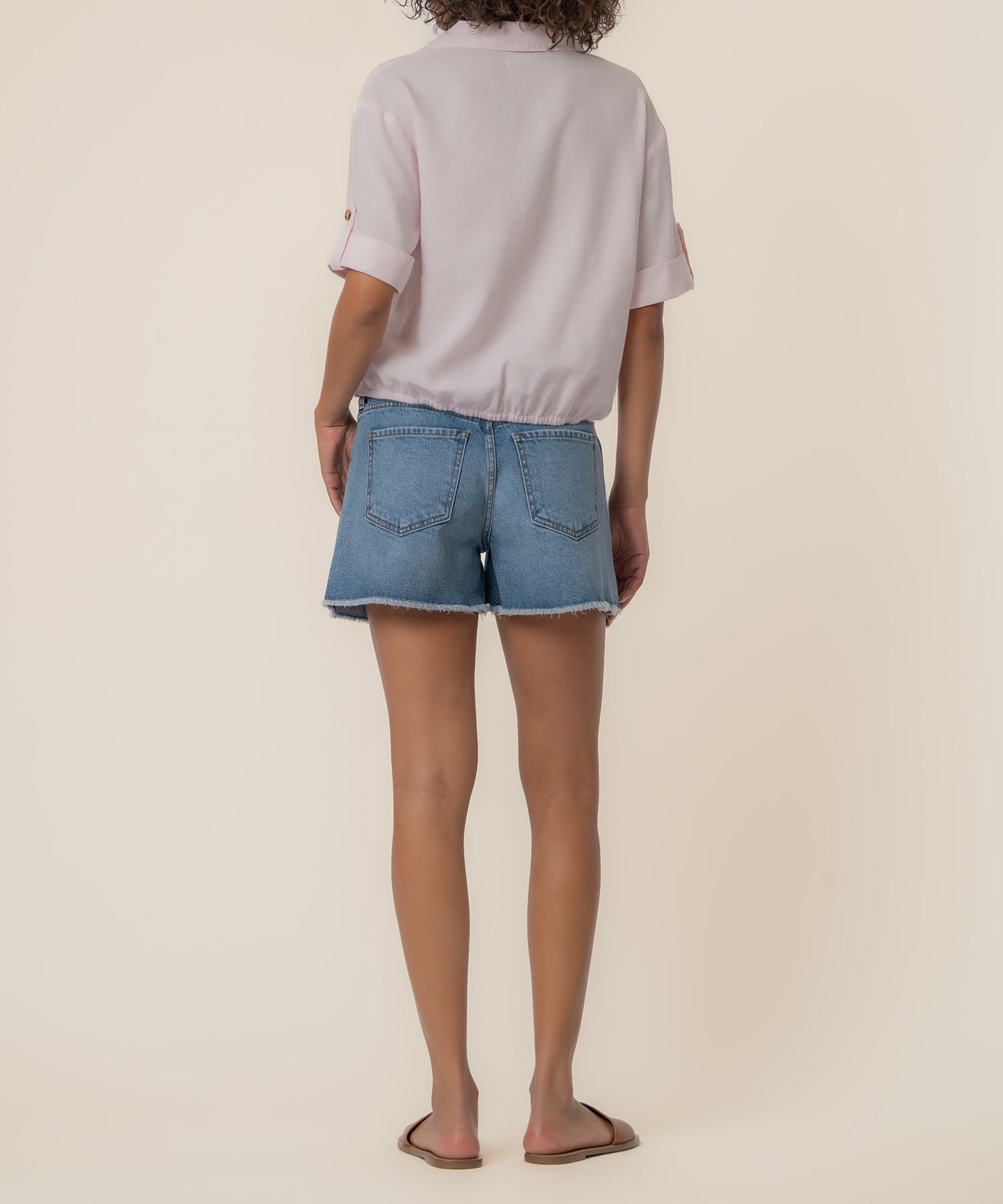 Rebel Linen Knot Front Shirt in Princess