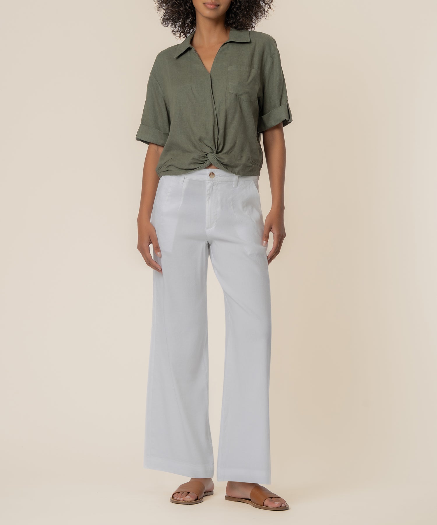 Rebel Linen Knot Front Shirt