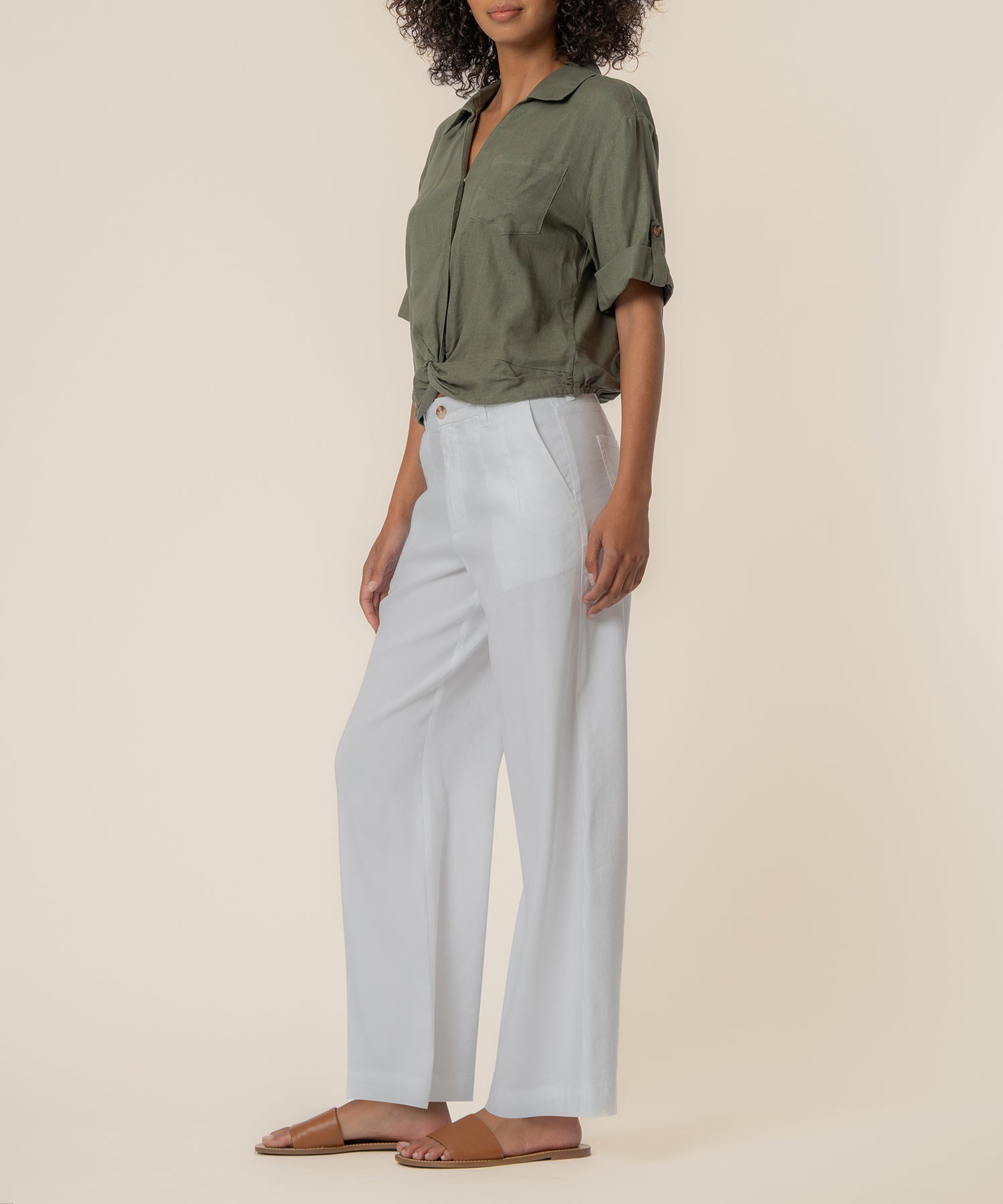 Rebel Linen Knot Front Shirt