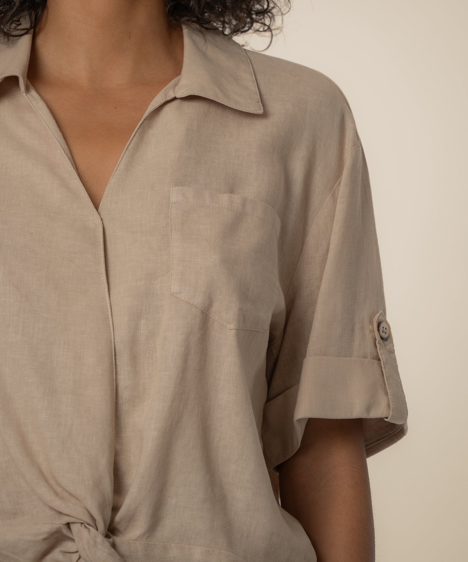 Rebel Linen Knot Front Shirt