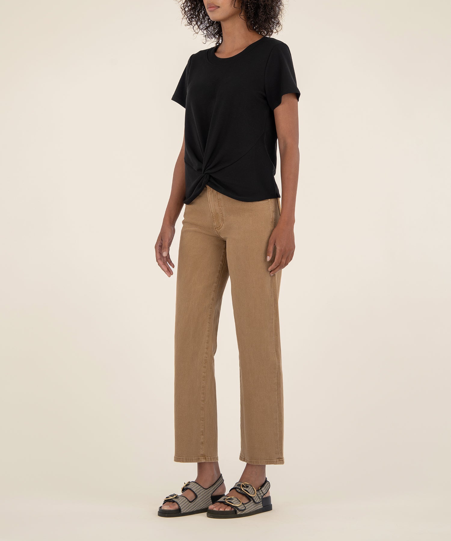 Avi Twist Hem Crew Neck Top