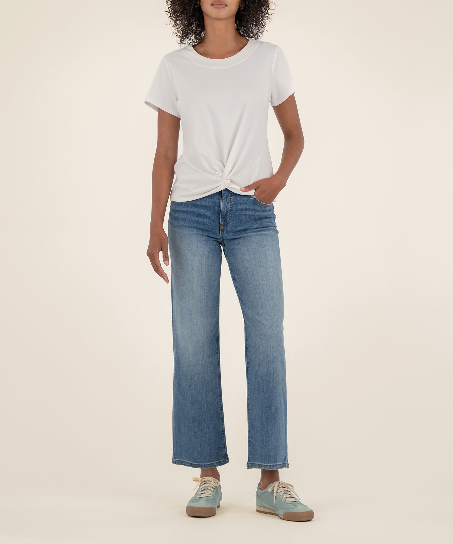 Avi Twist Hem Crew Neck Top