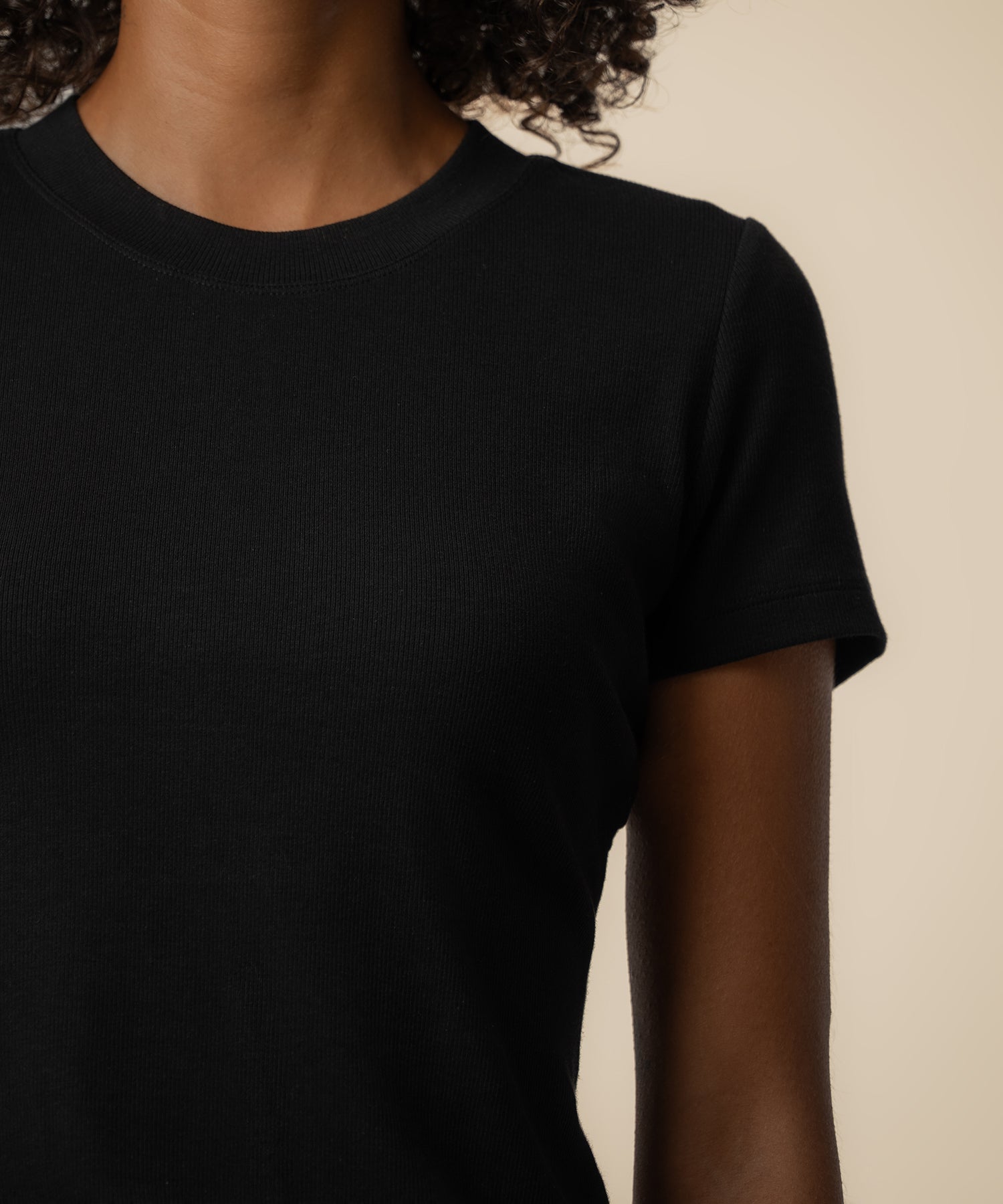 Langley Rib Top in Black
