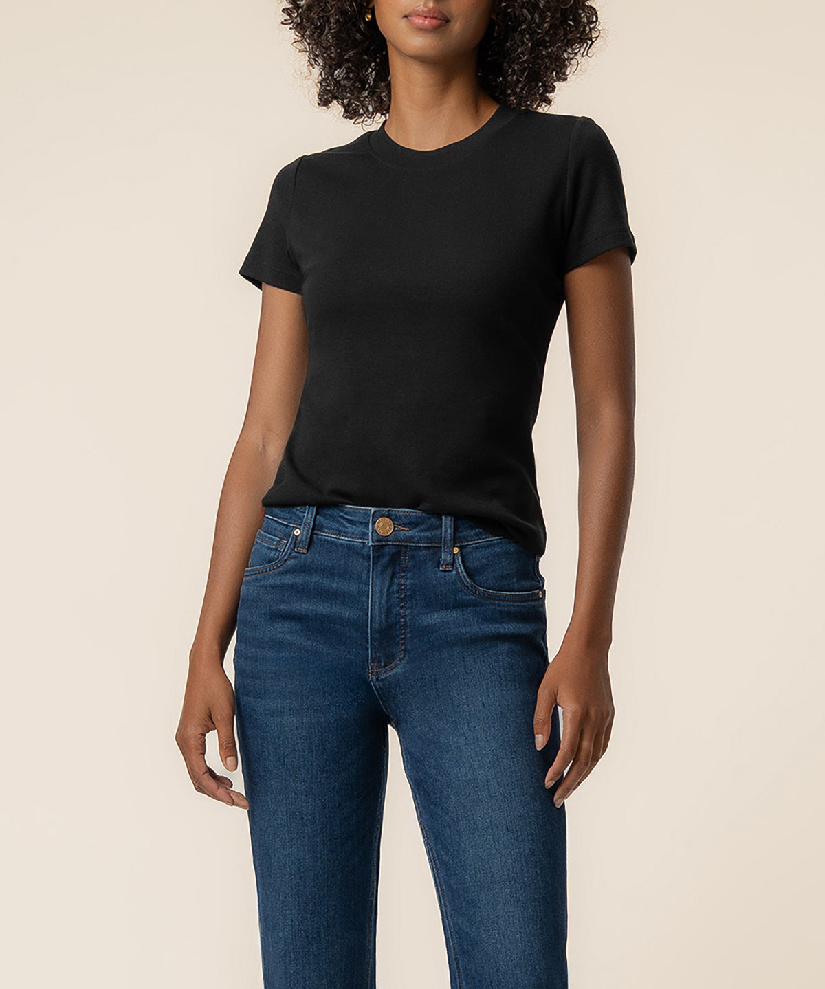 Langley Rib Top in Black
