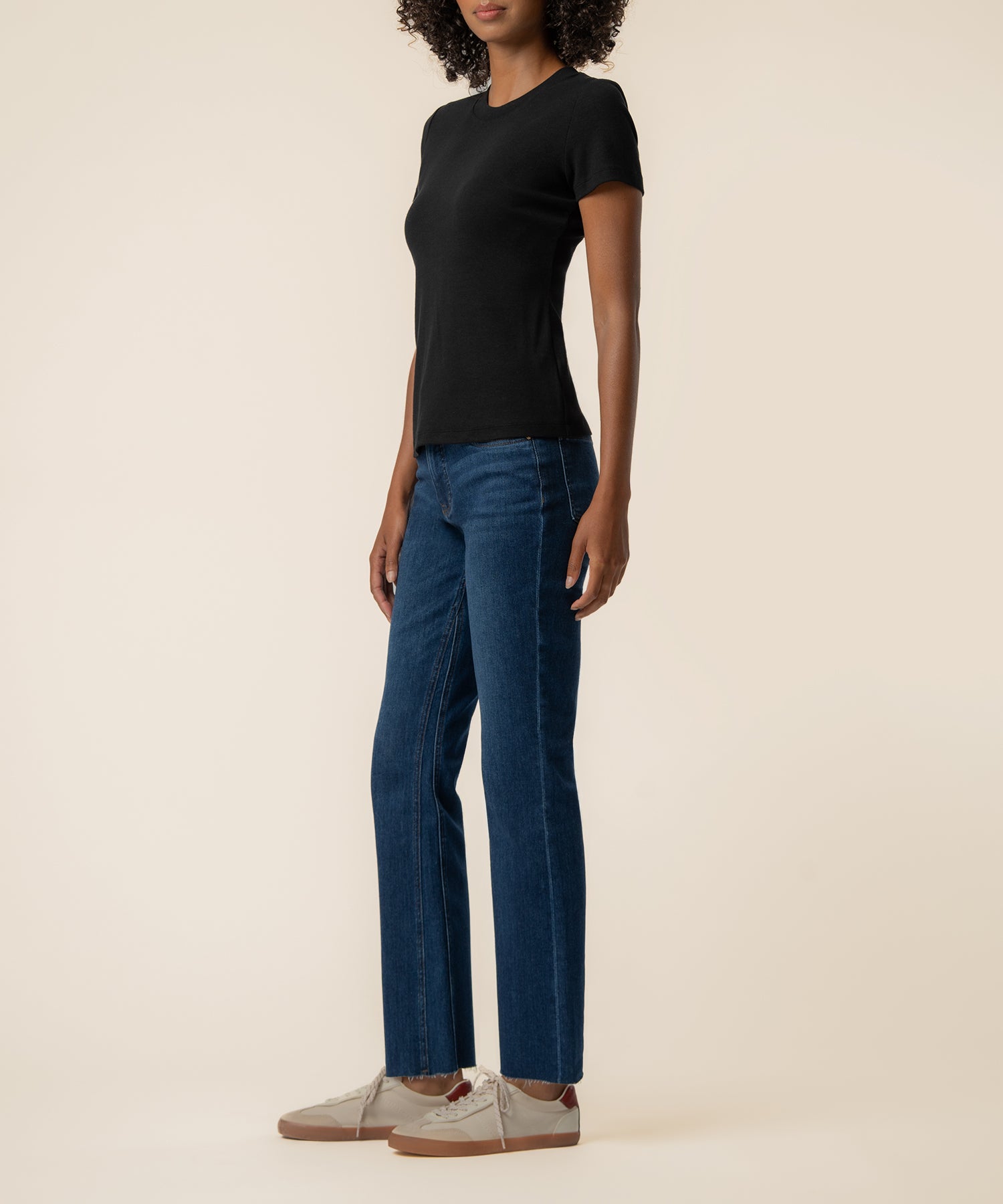 Langley Rib Top in Black