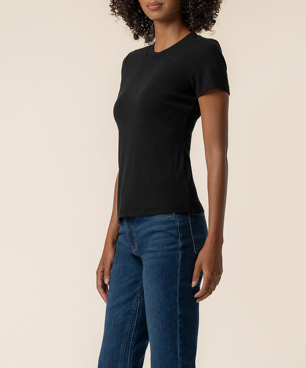 Langley Rib Top in Black