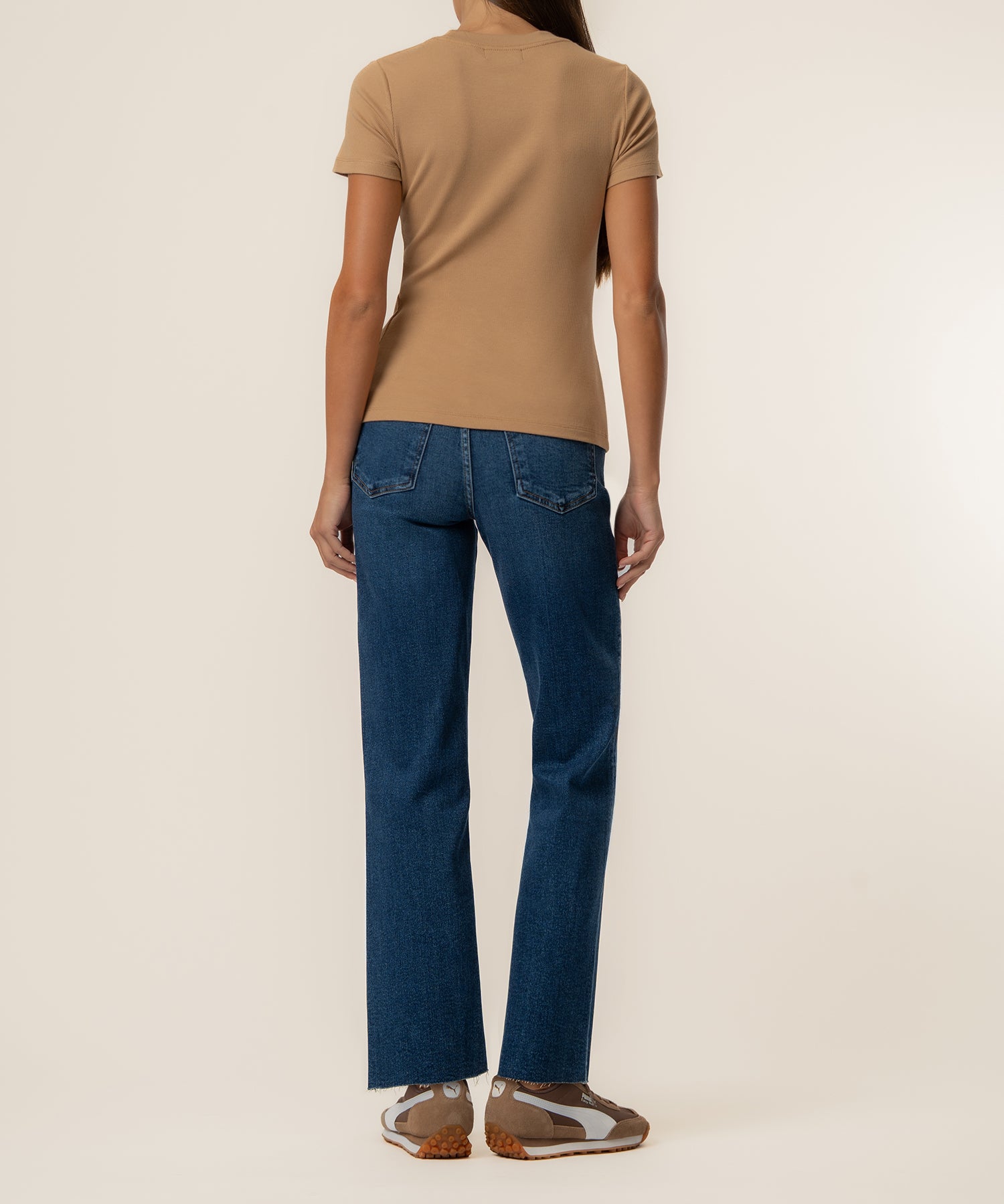 Langley Rib Top in Camel