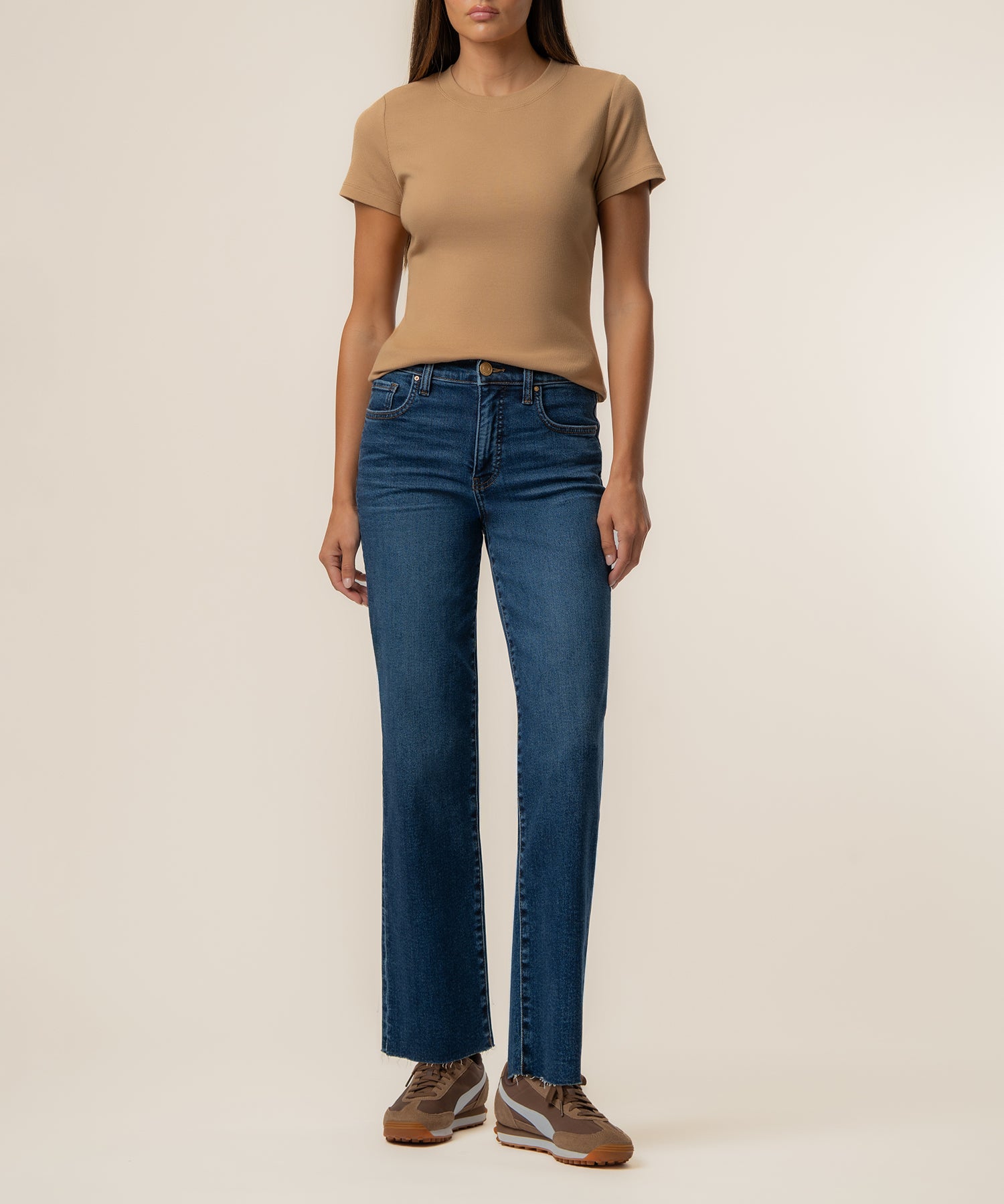 Langley Rib Top in Camel
