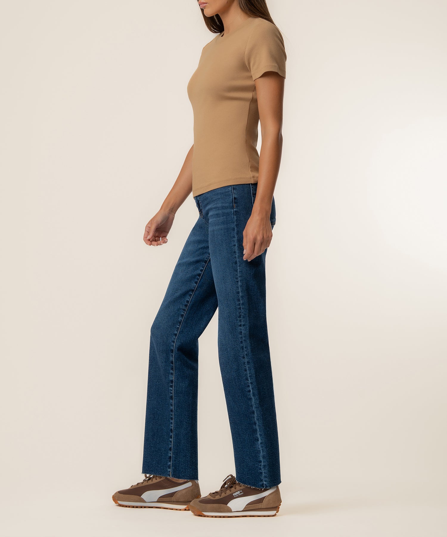 Langley Rib Top in Camel
