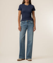 Langley Rib Top in Navy