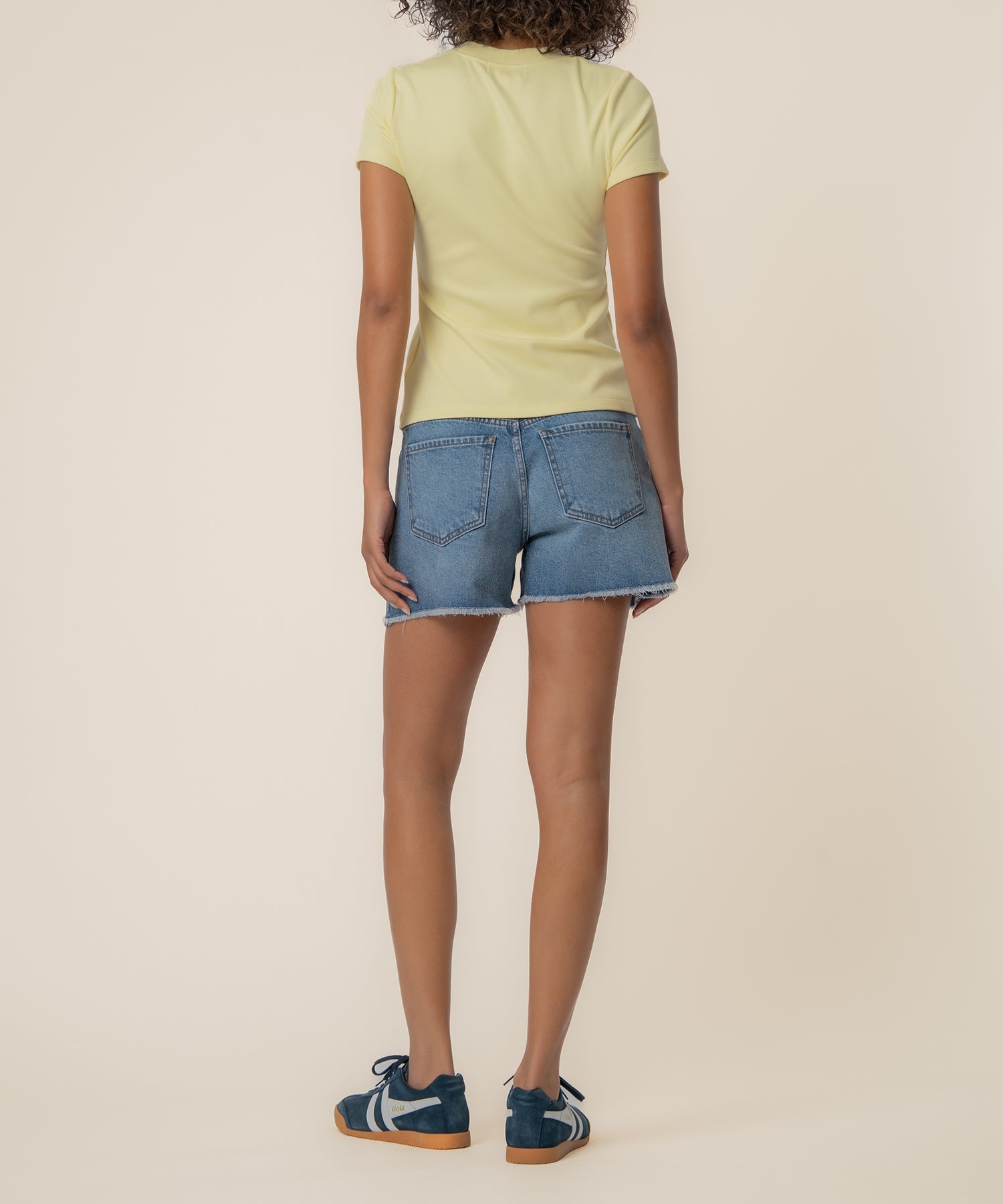 Langley Rib Top in Pastel Yellow