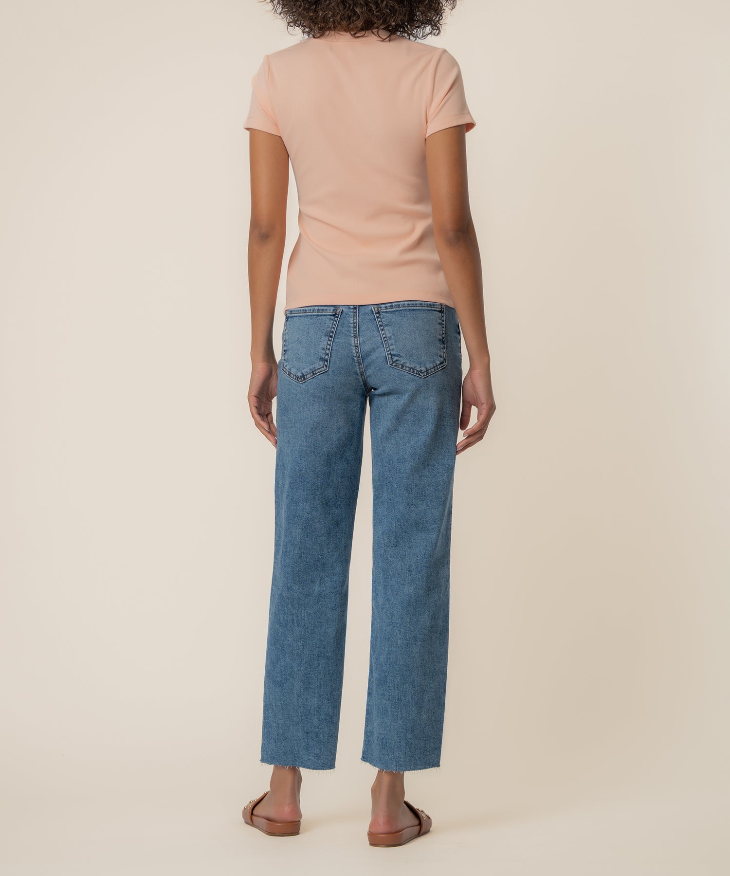 Langley Rib Top in Sherbert