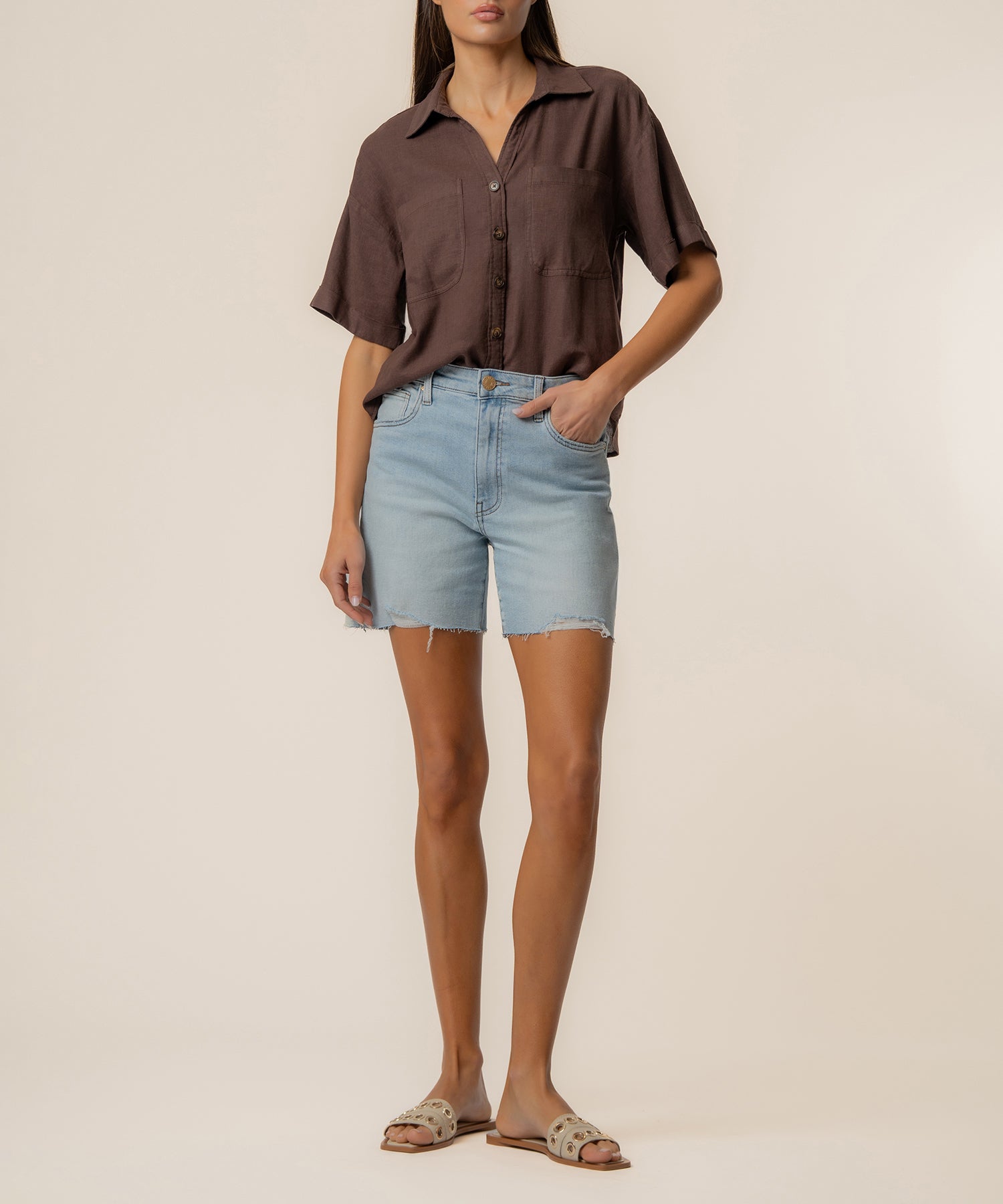 Brianna Linen Boxy Shirt