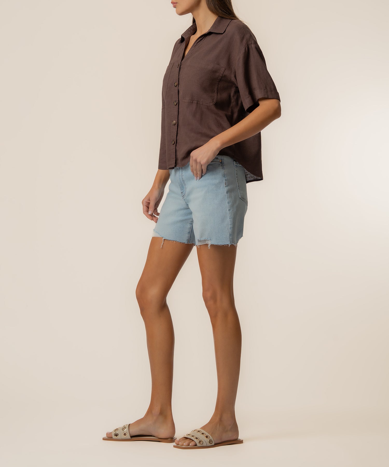 Brianna Linen Boxy Shirt