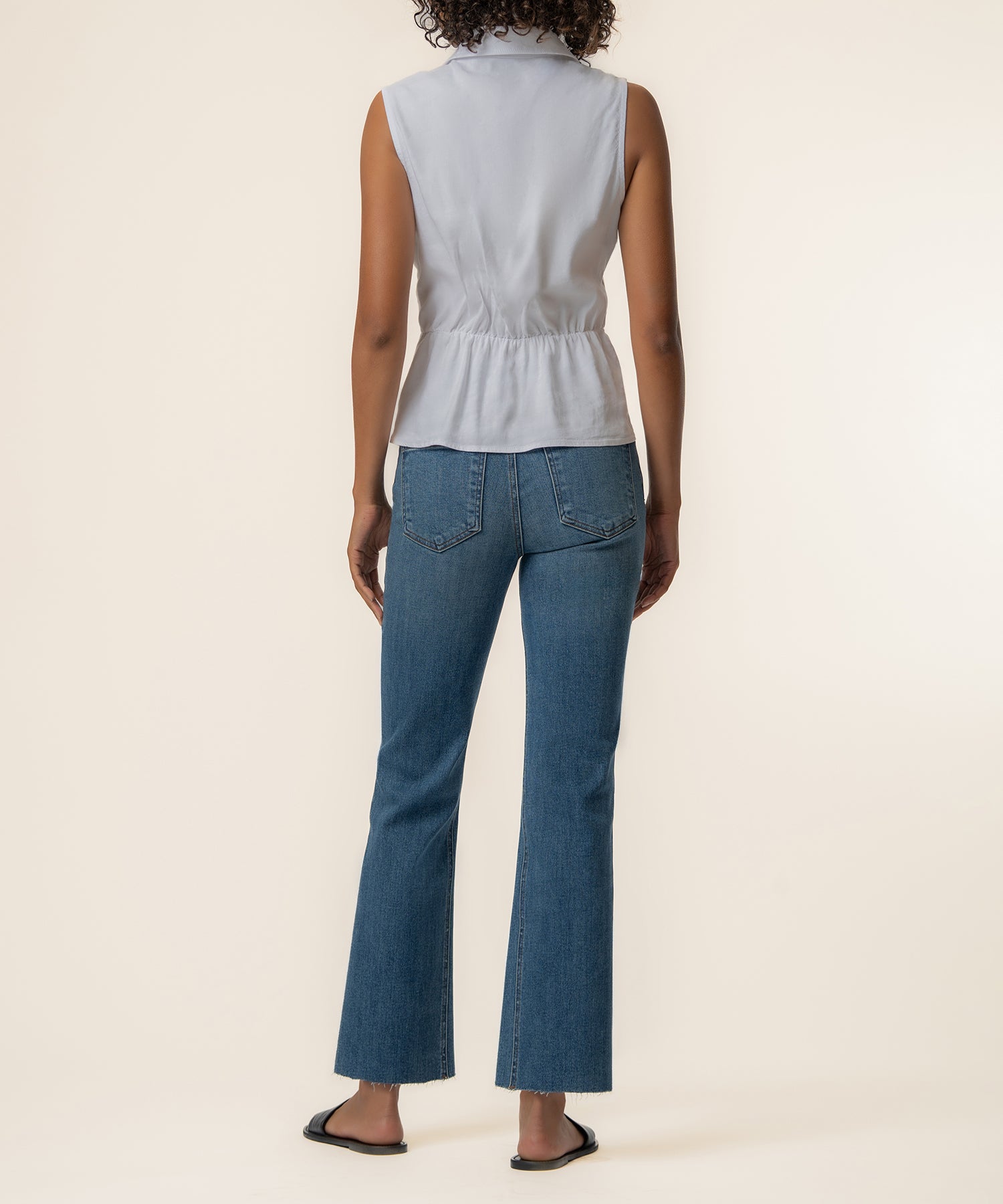 Sara Linen Top in White