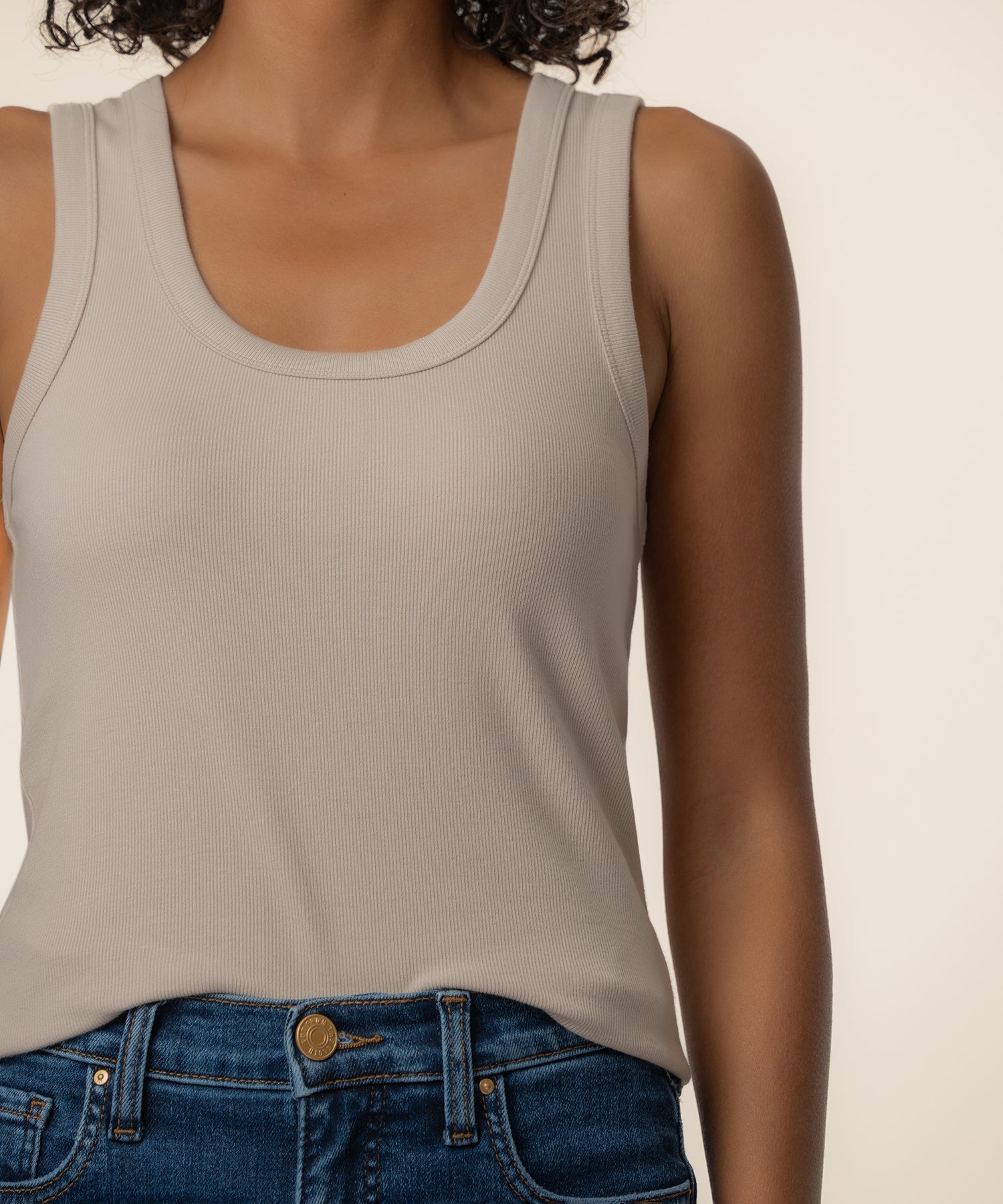 Anastasia Tank Top in Taupe