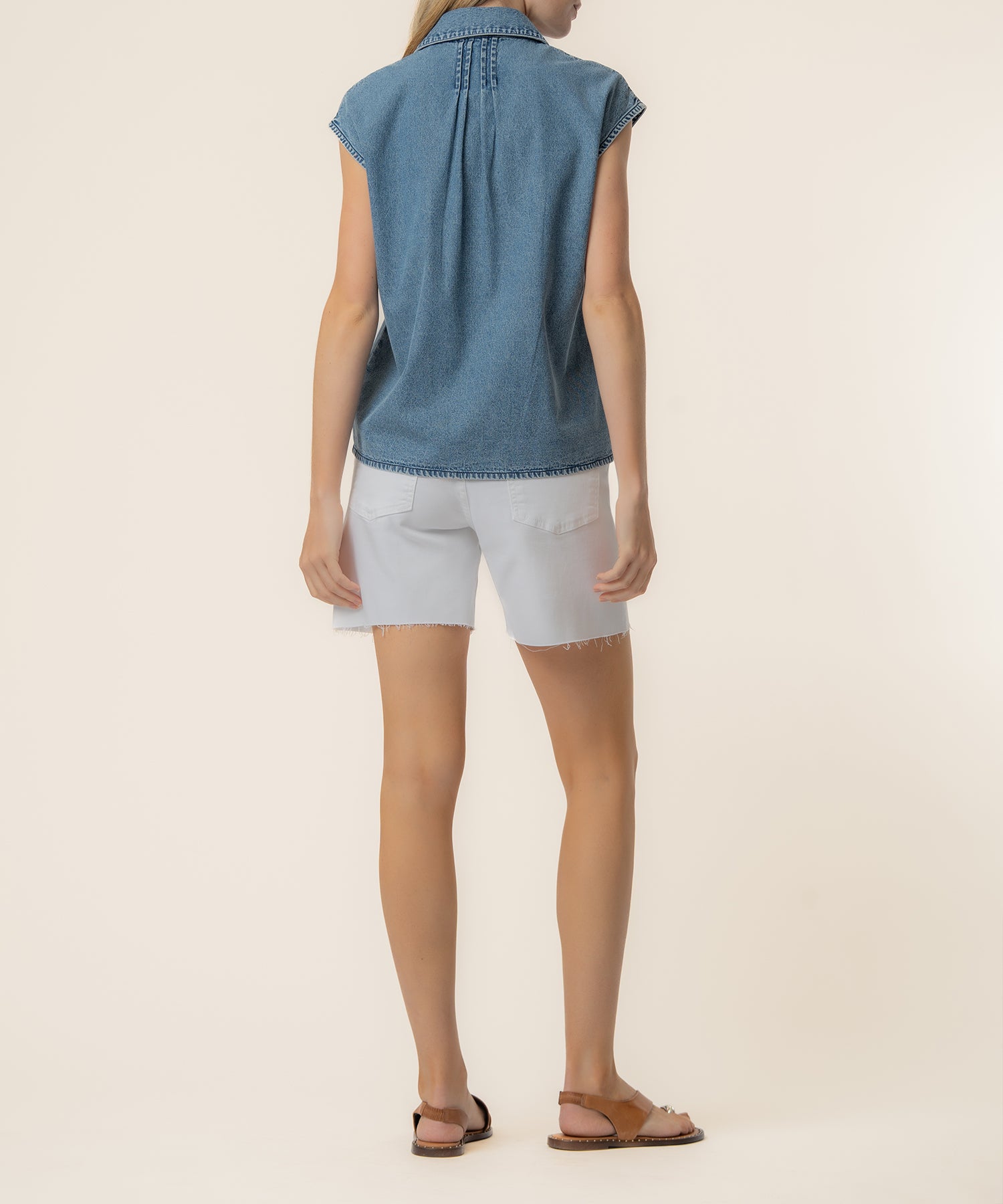 Penelope Denim Top in Beaming Wash